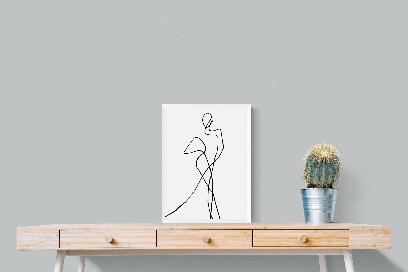 Freehand Figure Two-Wall_Art-45 x 60cm-Mounted Canvas-White-Pixalot