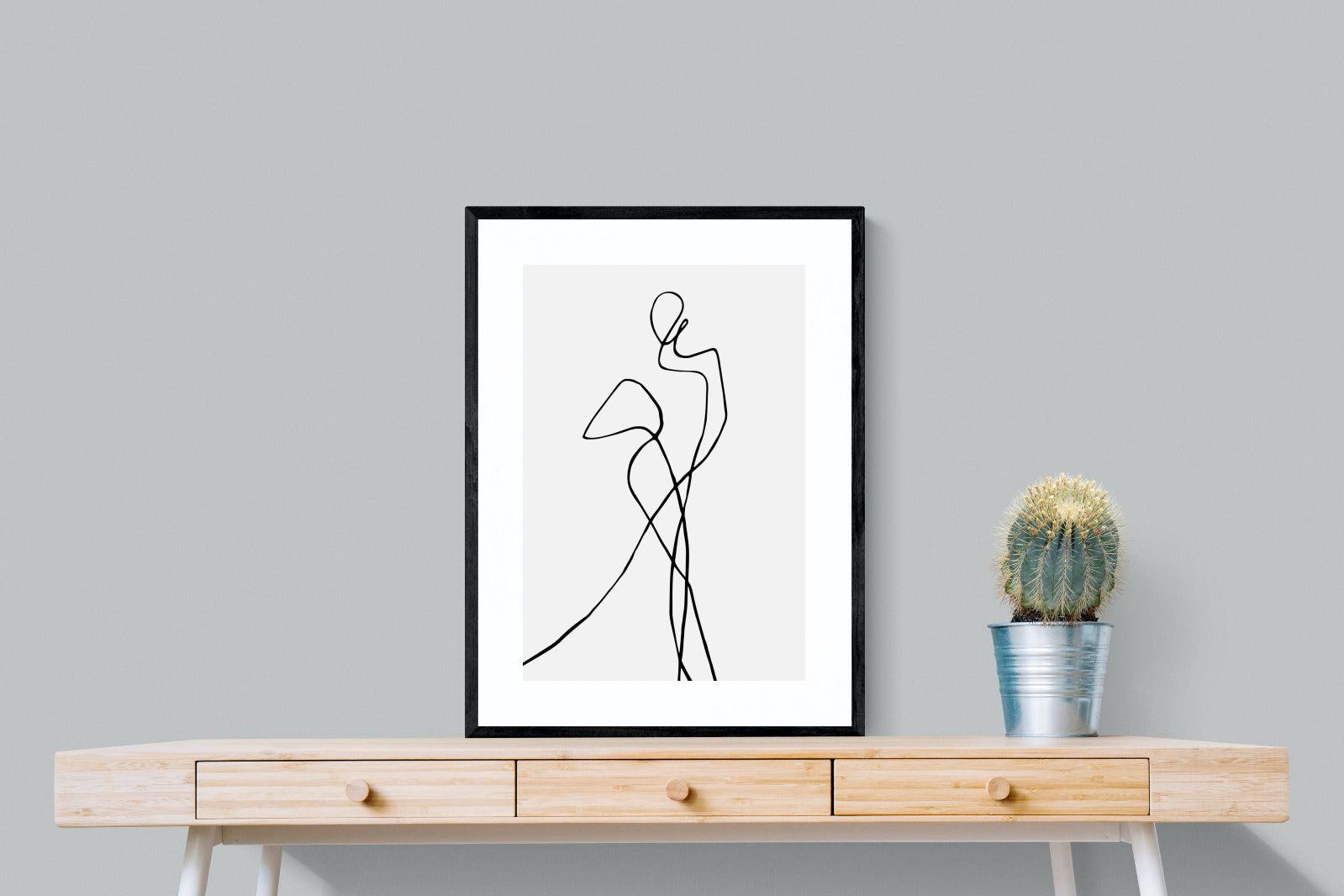 Freehand Figure Two-Wall_Art-60 x 80cm-Framed Print-Black-Pixalot