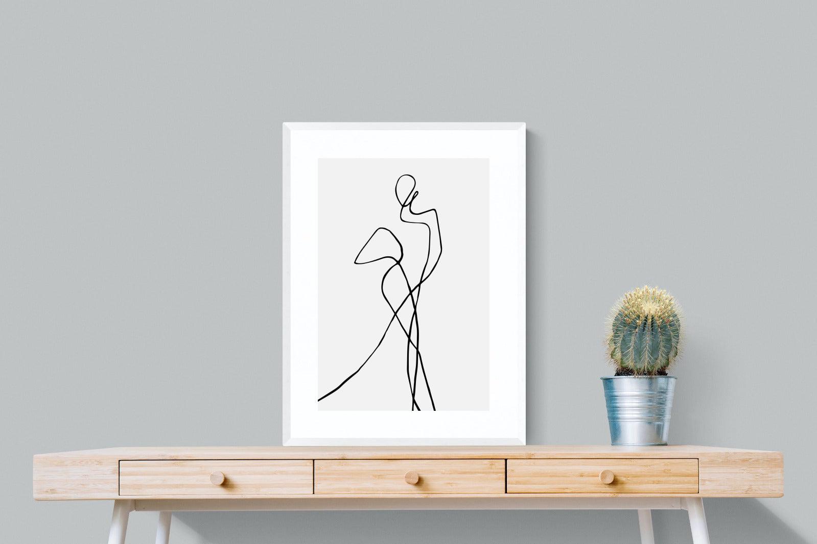 Freehand Figure Two-Wall_Art-60 x 80cm-Framed Print-White-Pixalot