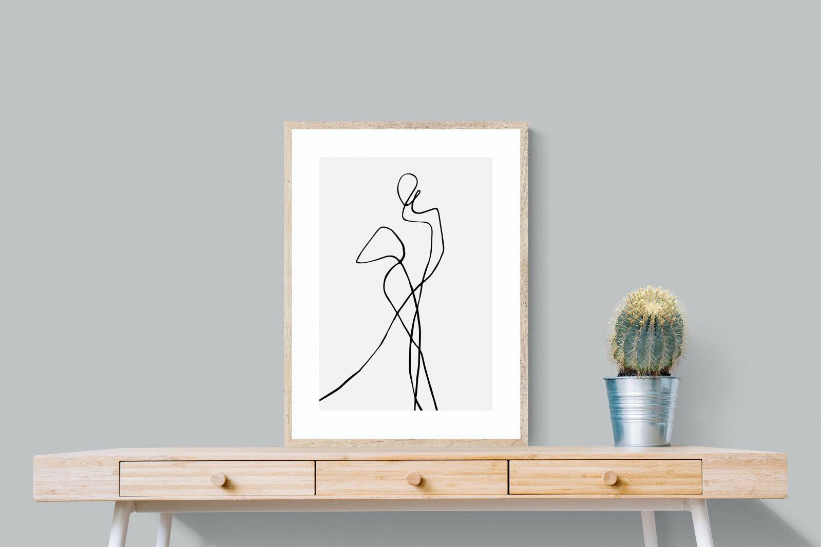 Freehand Figure Two-Wall_Art-60 x 80cm-Framed Print-Wood-Pixalot