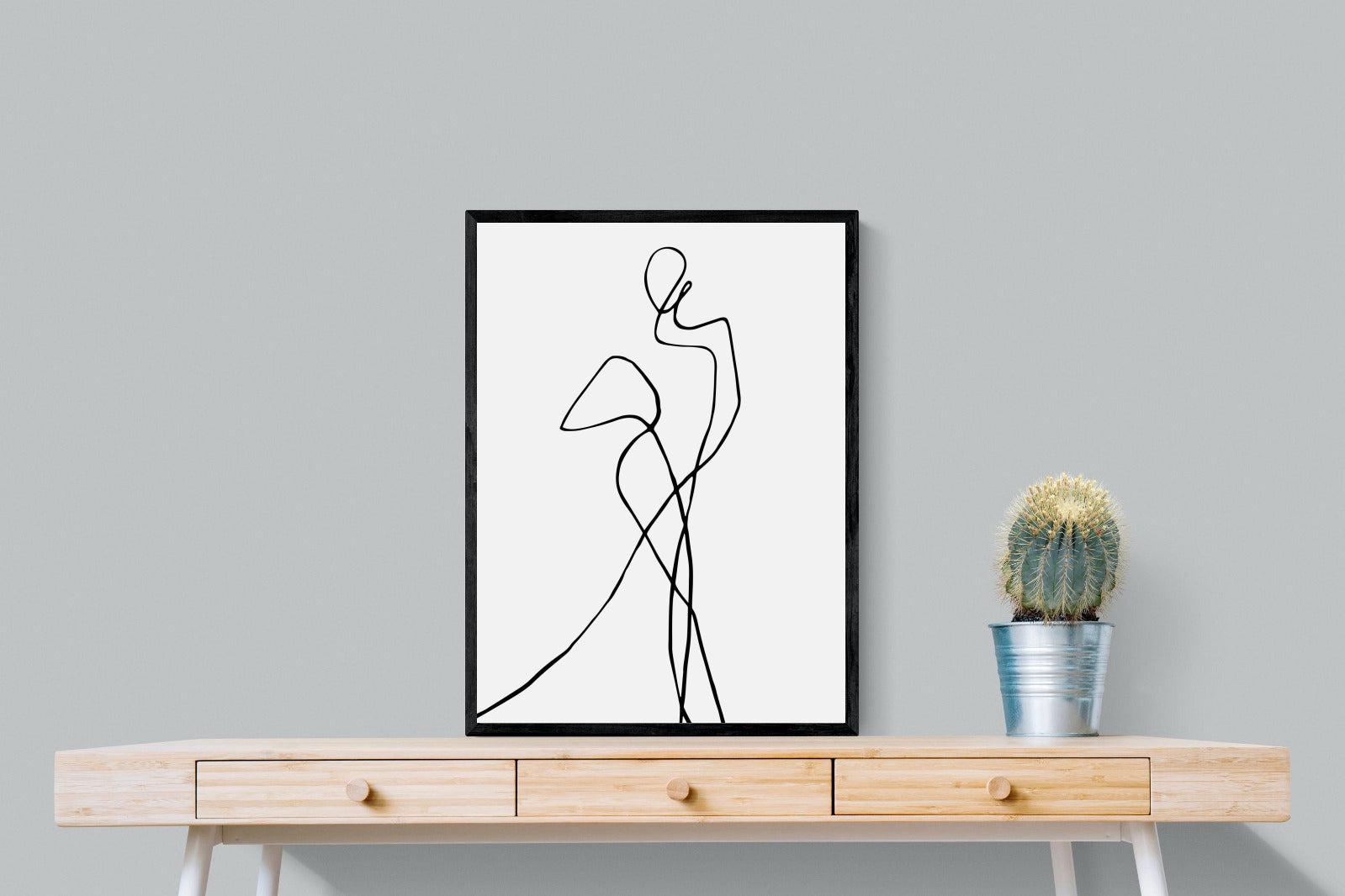 Freehand Figure Two-Wall_Art-60 x 80cm-Mounted Canvas-Black-Pixalot