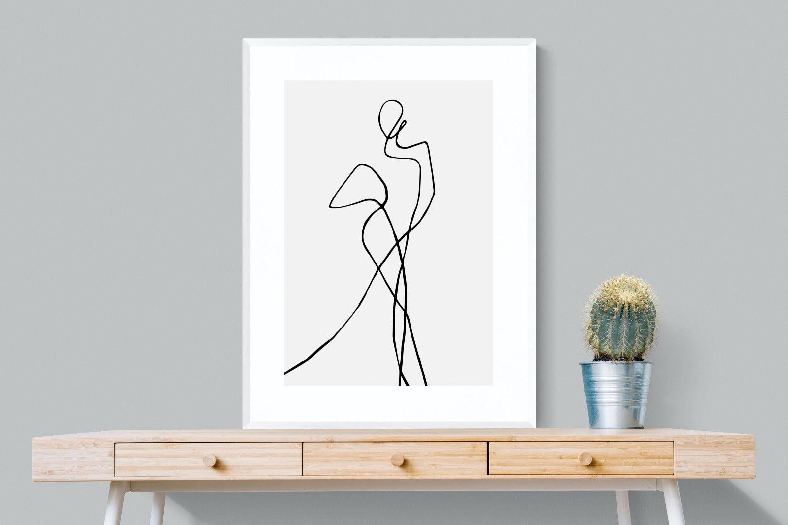 Freehand Figure Two-Wall_Art-75 x 100cm-Framed Print-White-Pixalot