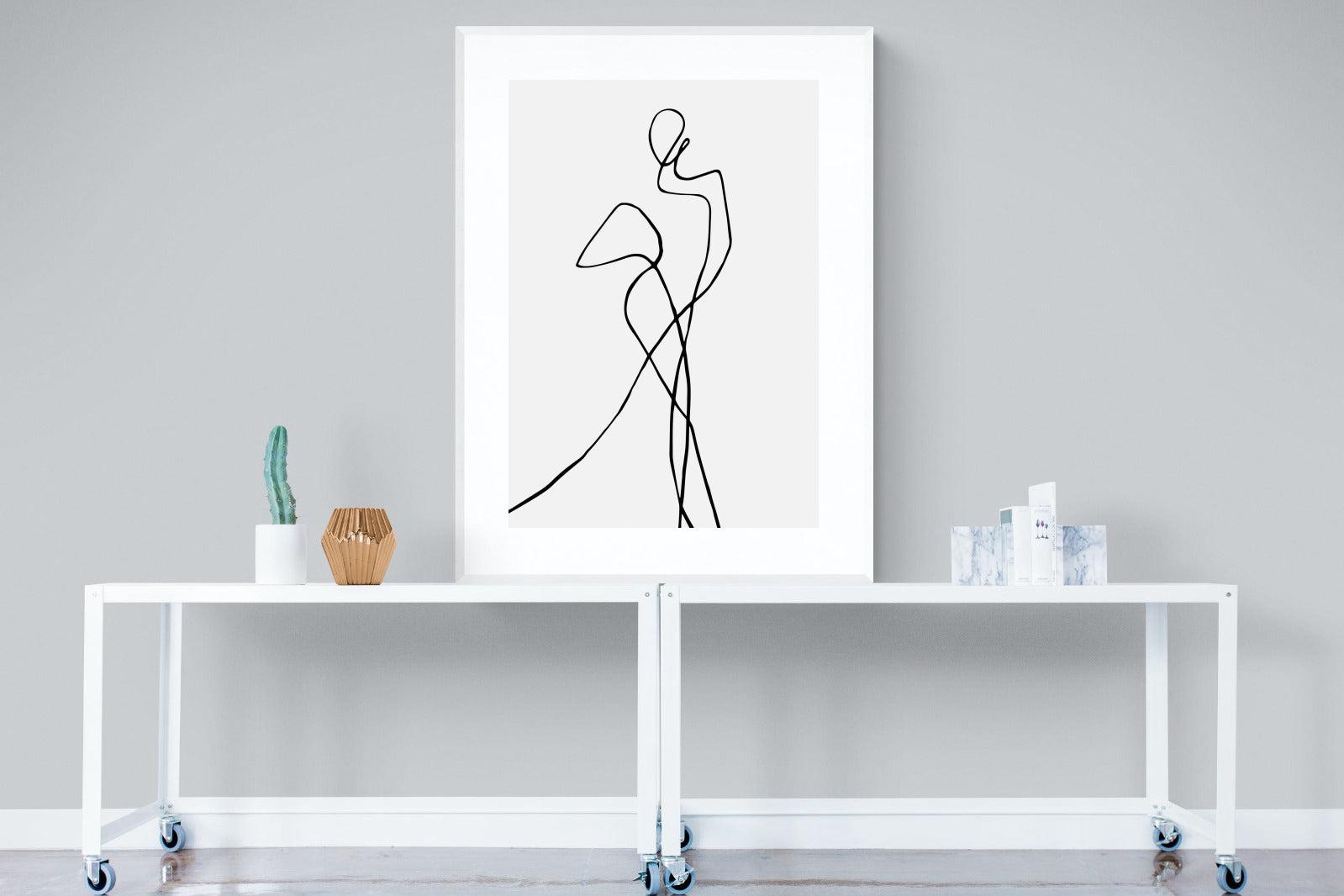 Freehand Figure Two-Wall_Art-90 x 120cm-Framed Print-White-Pixalot