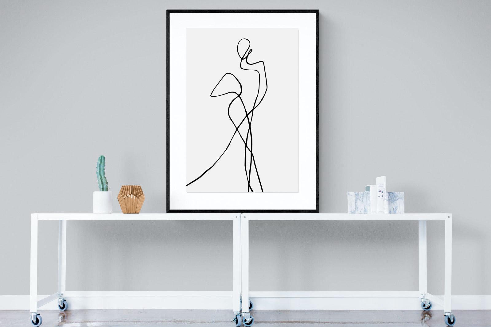 Freehand Figure Two-Wall_Art-90 x 120cm-Framed Print-Black-Pixalot