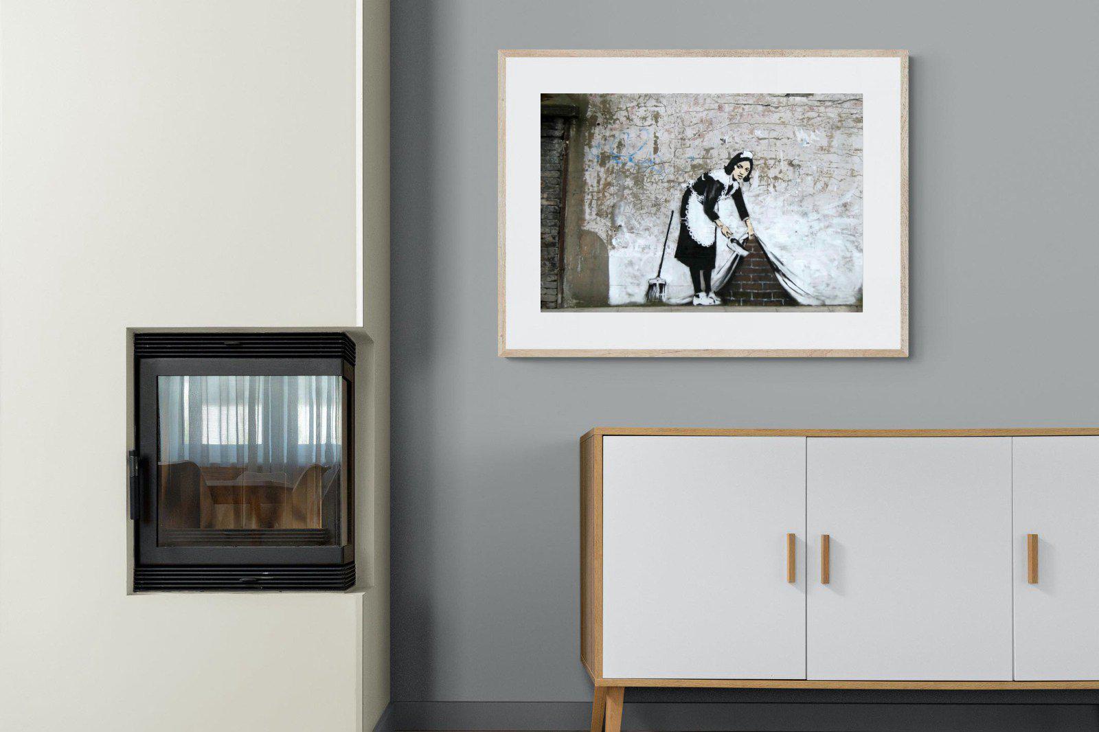 French Maid-Wall_Art-100 x 75cm-Framed Print-Wood-Pixalot