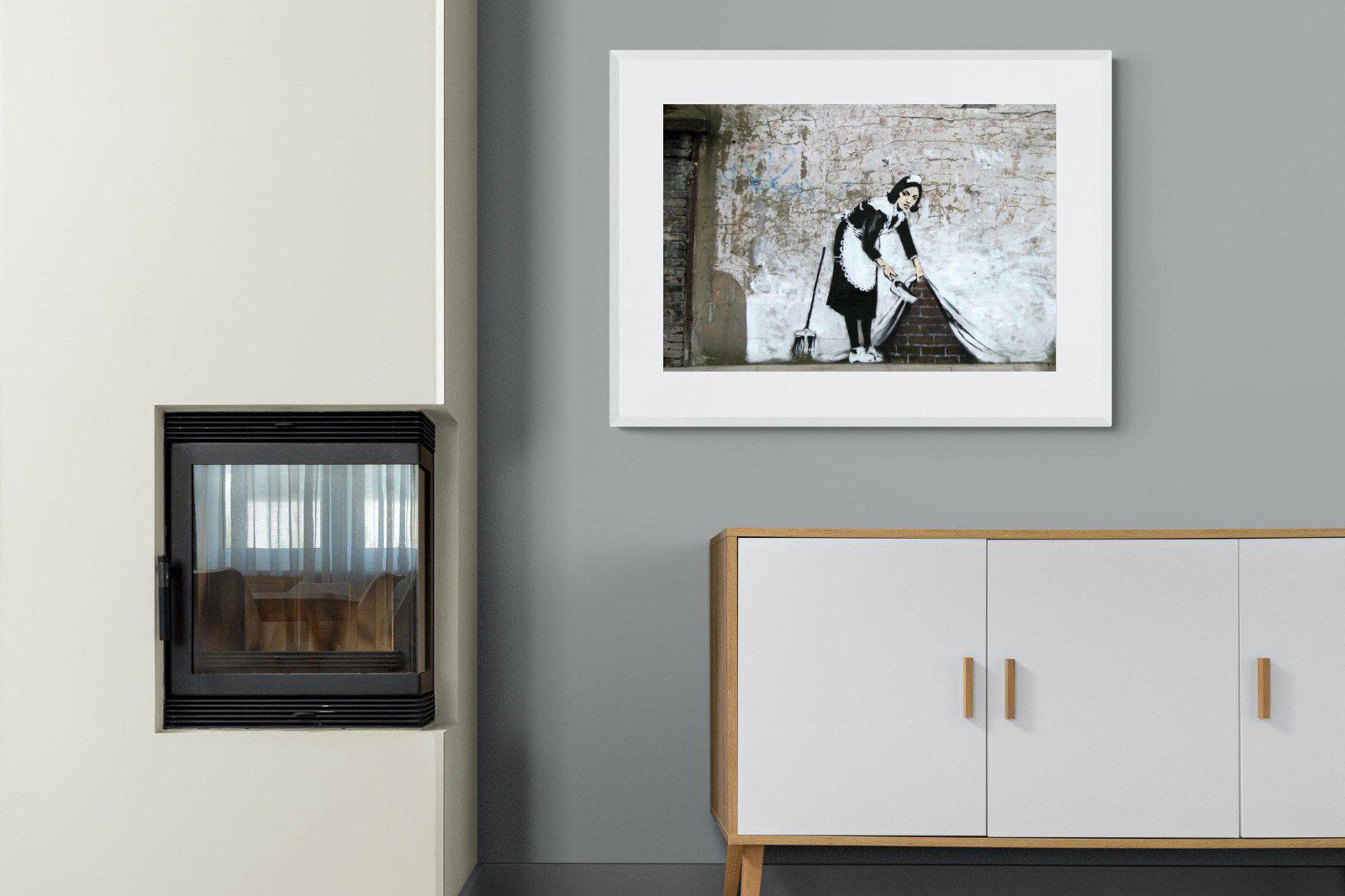 French Maid-Wall_Art-100 x 75cm-Framed Print-White-Pixalot