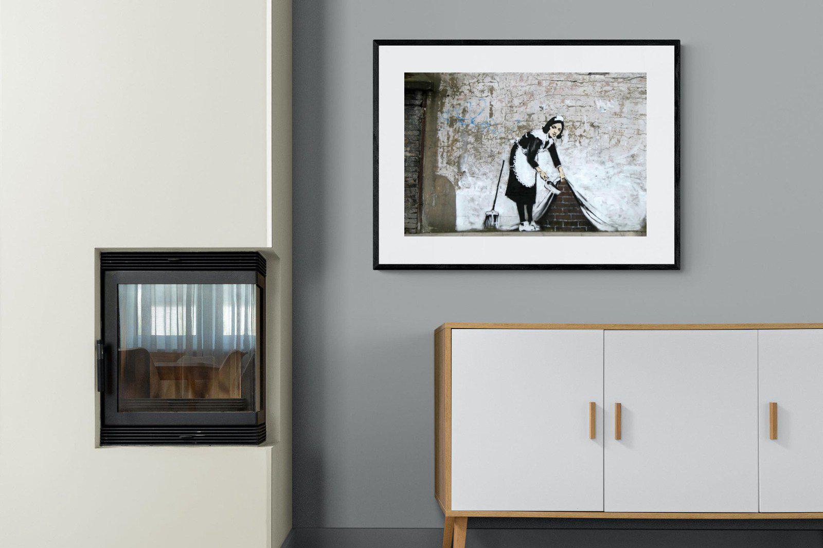 French Maid-Wall_Art-100 x 75cm-Framed Print-Black-Pixalot