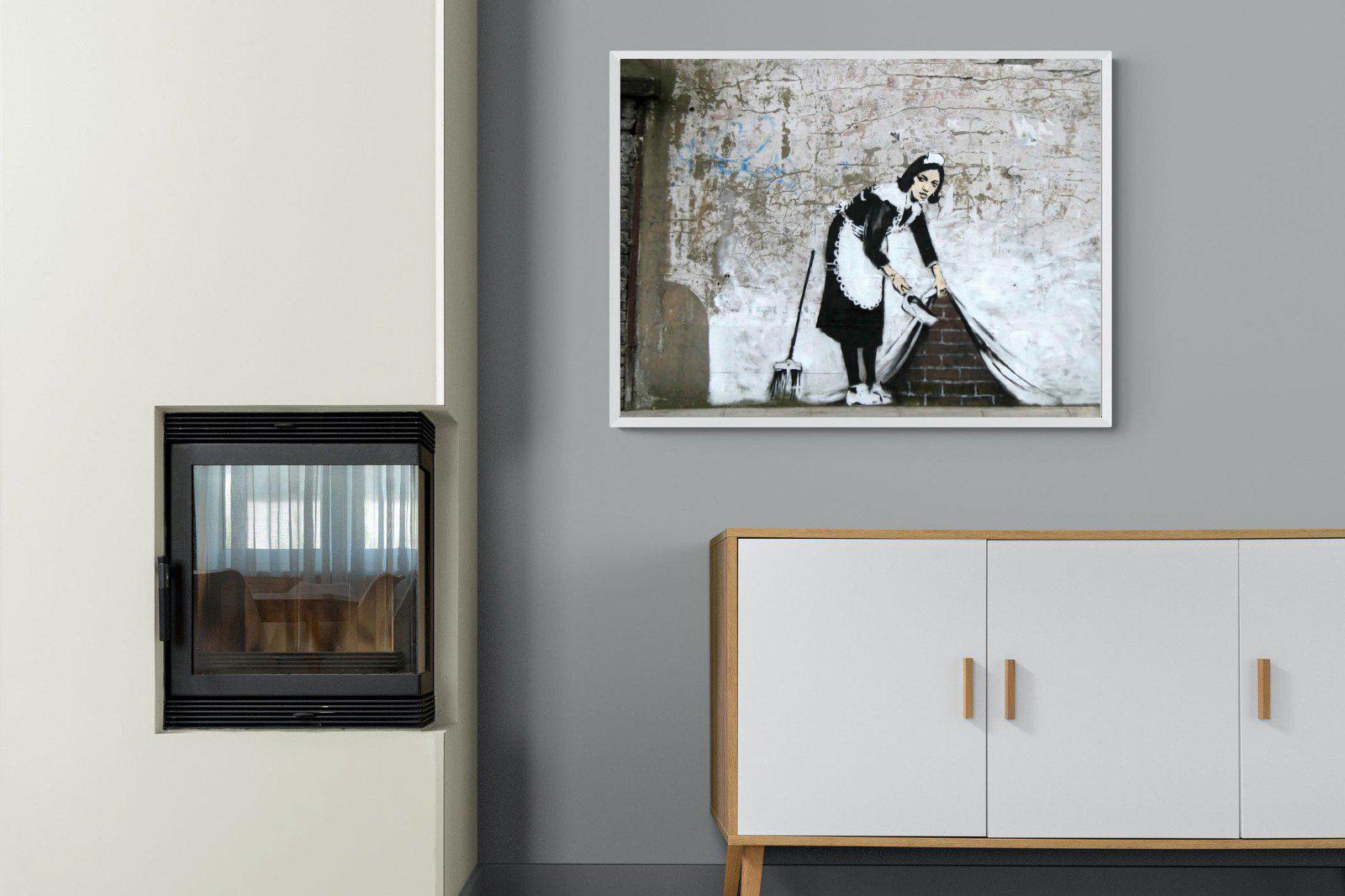 French Maid-Wall_Art-100 x 75cm-Mounted Canvas-White-Pixalot