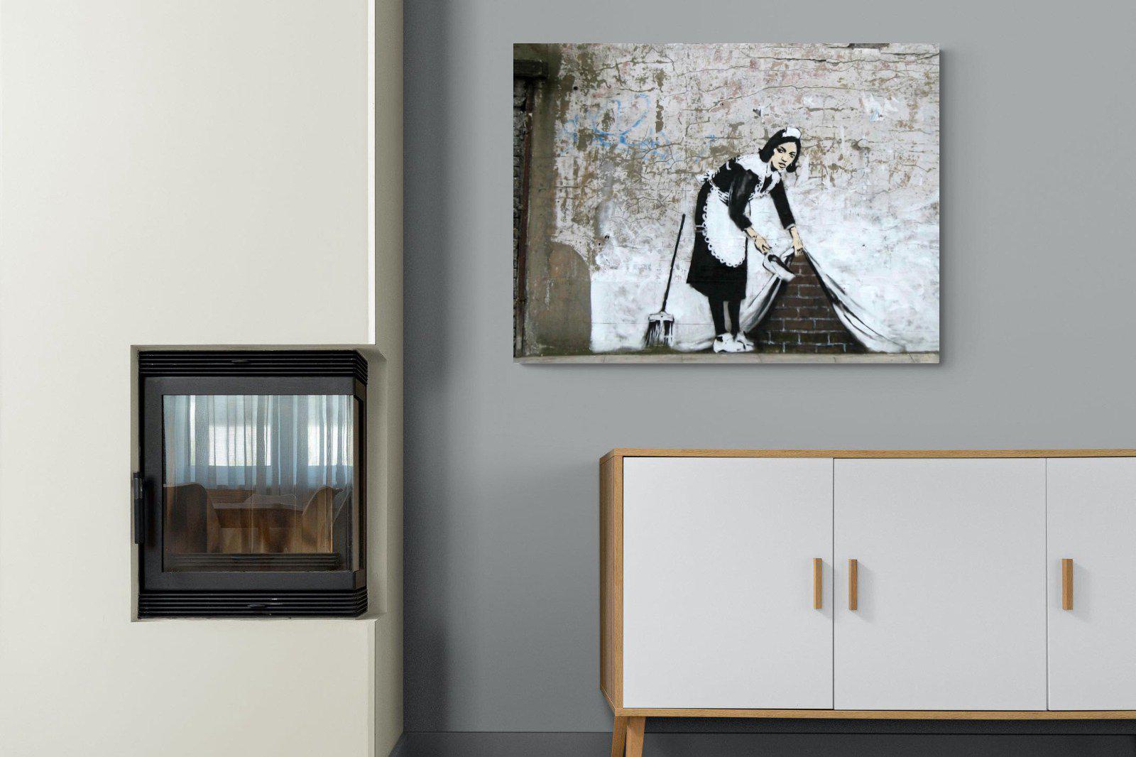 French Maid-Wall_Art-100 x 75cm-Mounted Canvas-No Frame-Pixalot