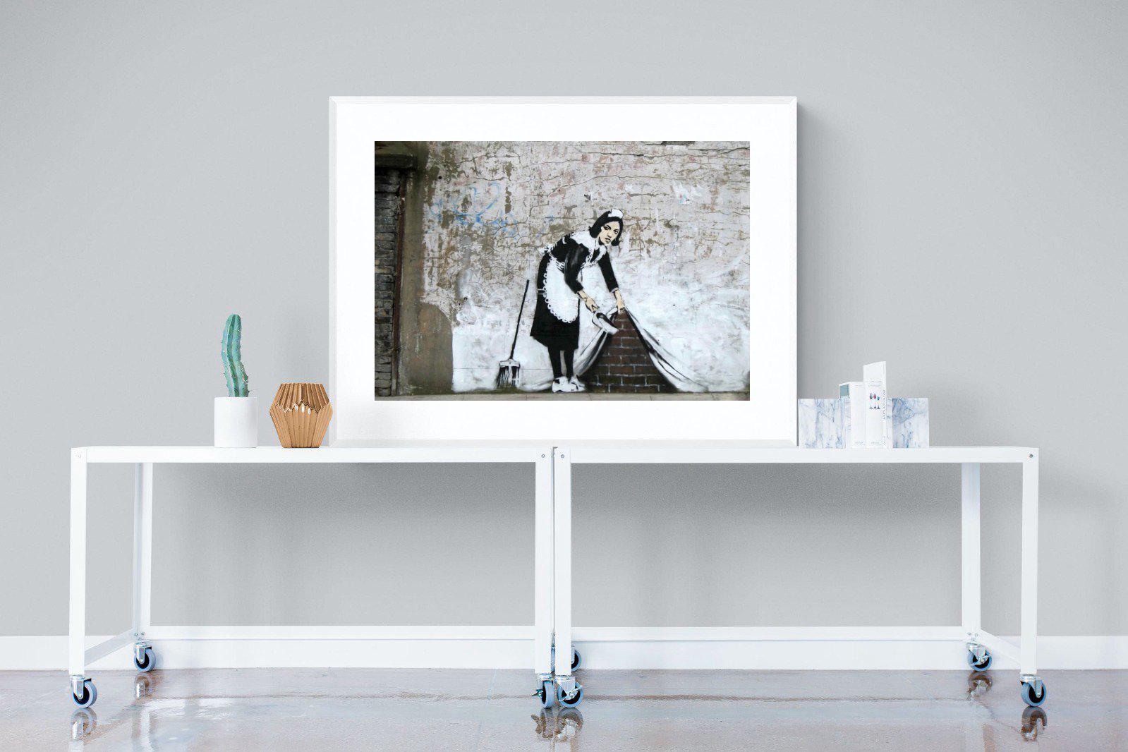 French Maid-Wall_Art-120 x 90cm-Framed Print-White-Pixalot