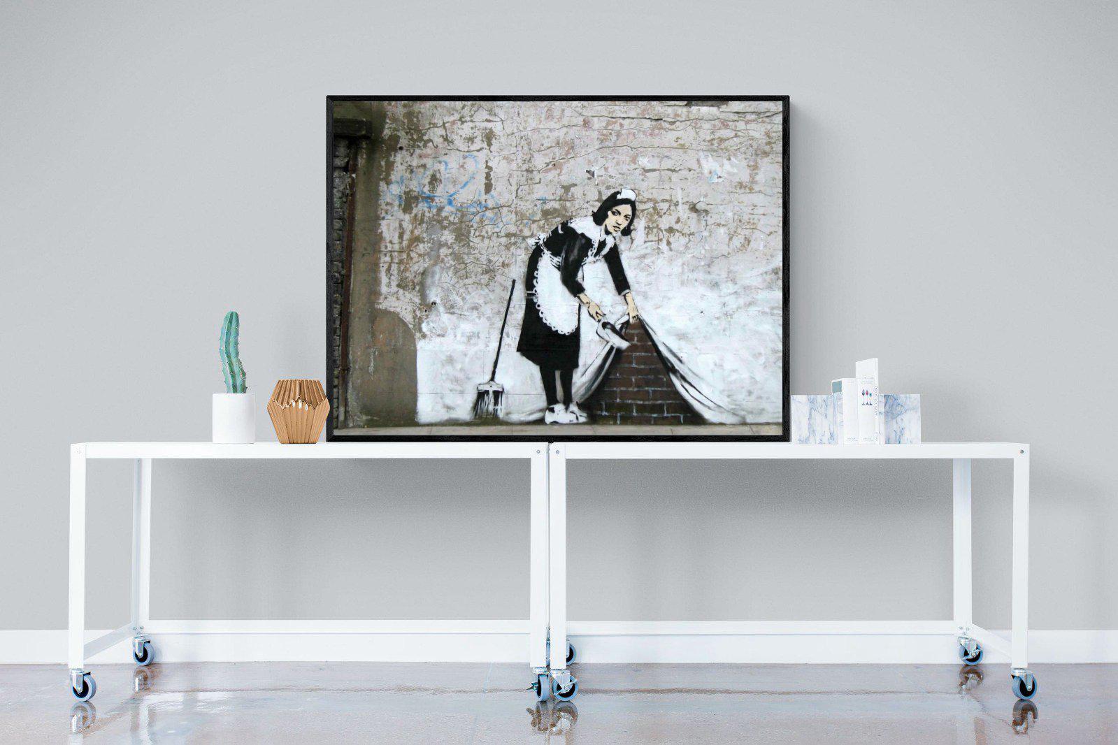 French Maid-Wall_Art-120 x 90cm-Mounted Canvas-Black-Pixalot