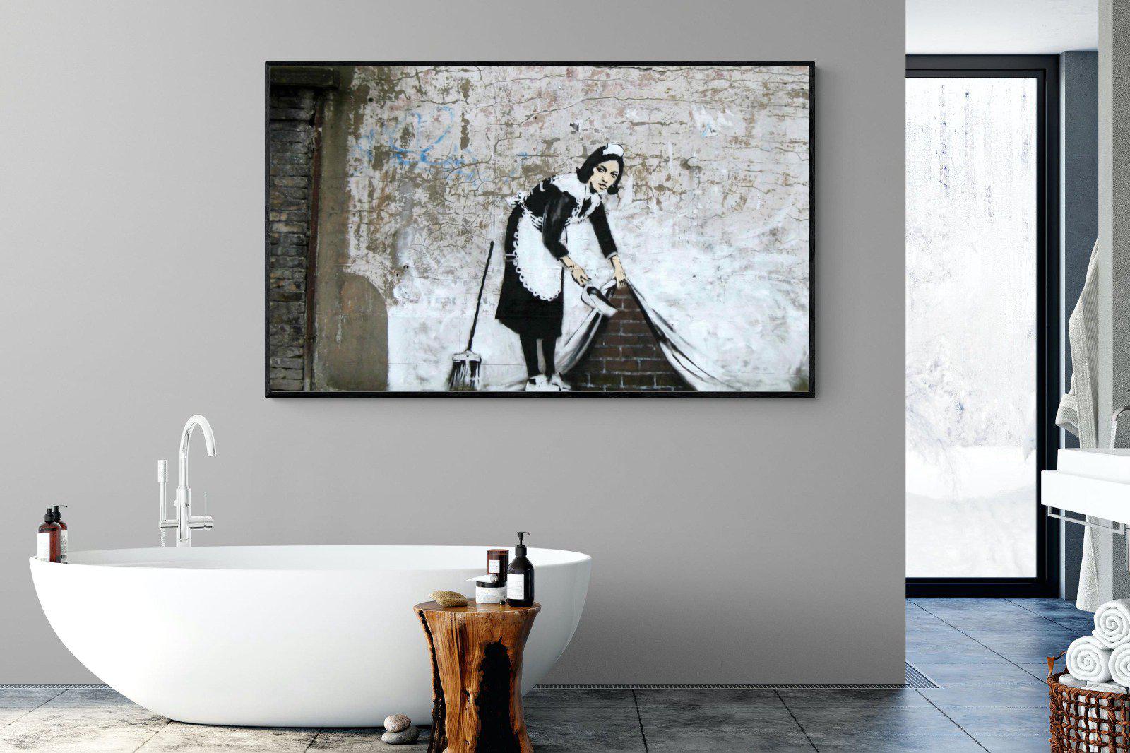 French Maid-Wall_Art-180 x 110cm-Mounted Canvas-Black-Pixalot