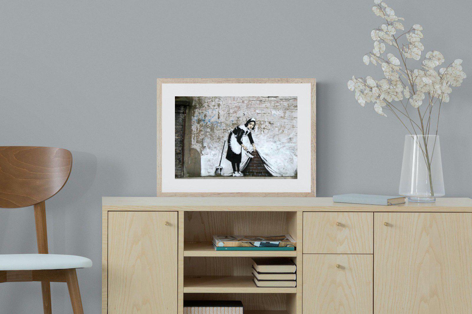 French Maid-Wall_Art-60 x 45cm-Framed Print-Wood-Pixalot