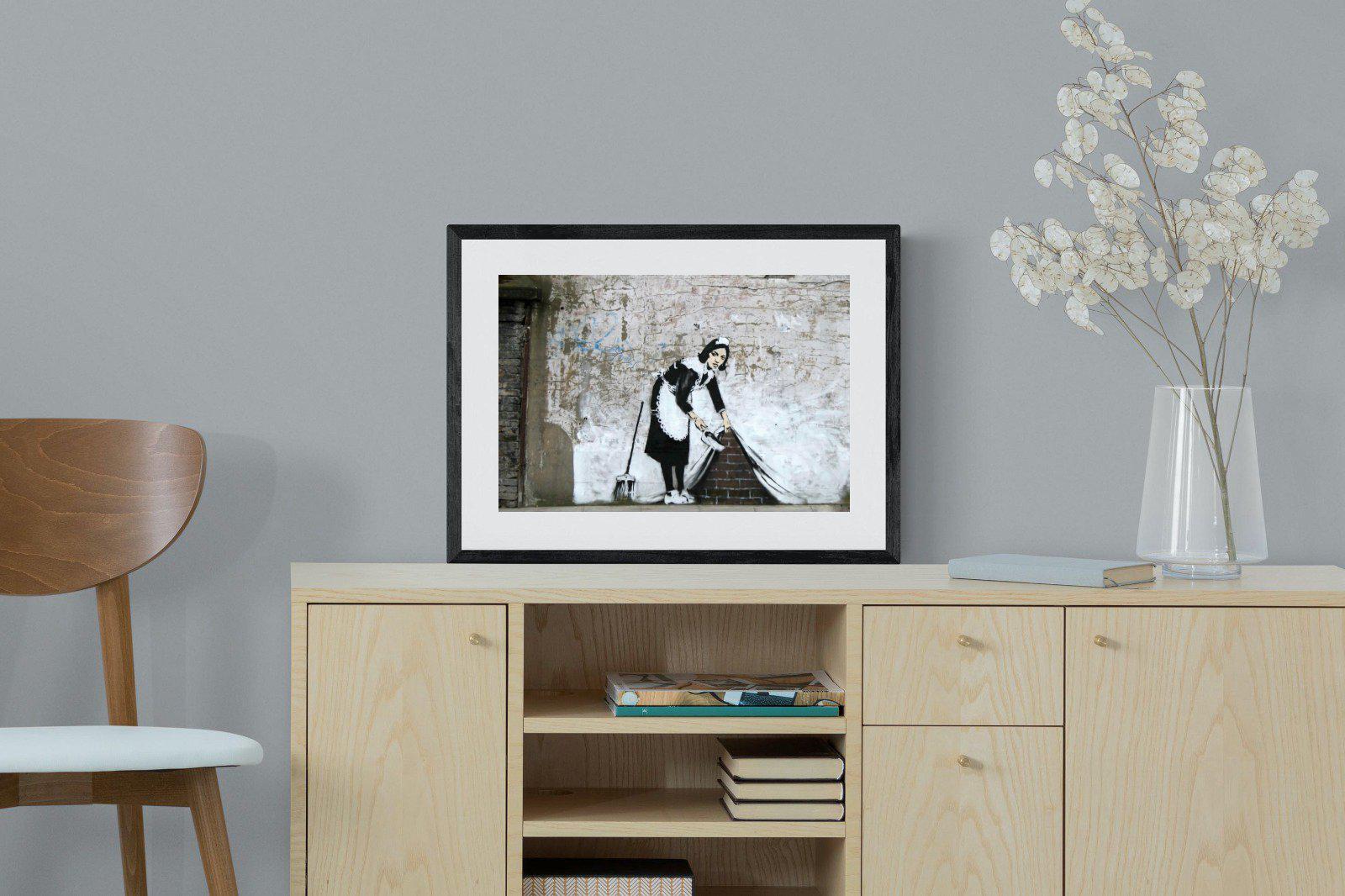 French Maid-Wall_Art-60 x 45cm-Framed Print-Black-Pixalot