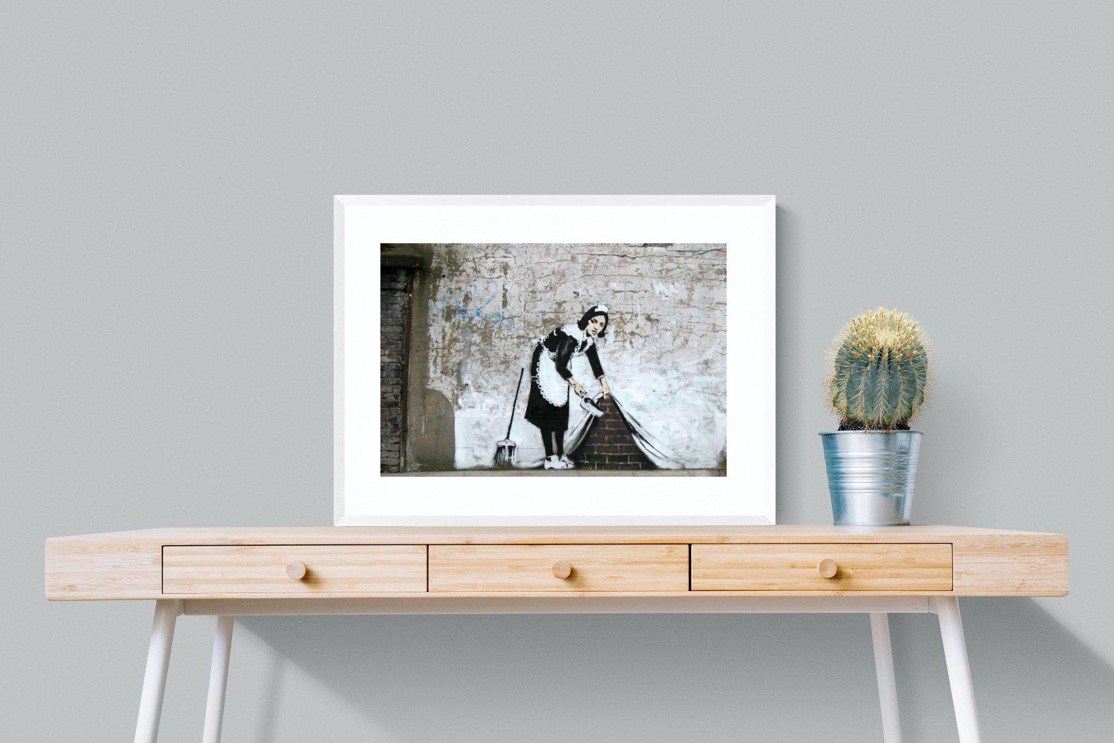 French Maid-Wall_Art-80 x 60cm-Framed Print-White-Pixalot