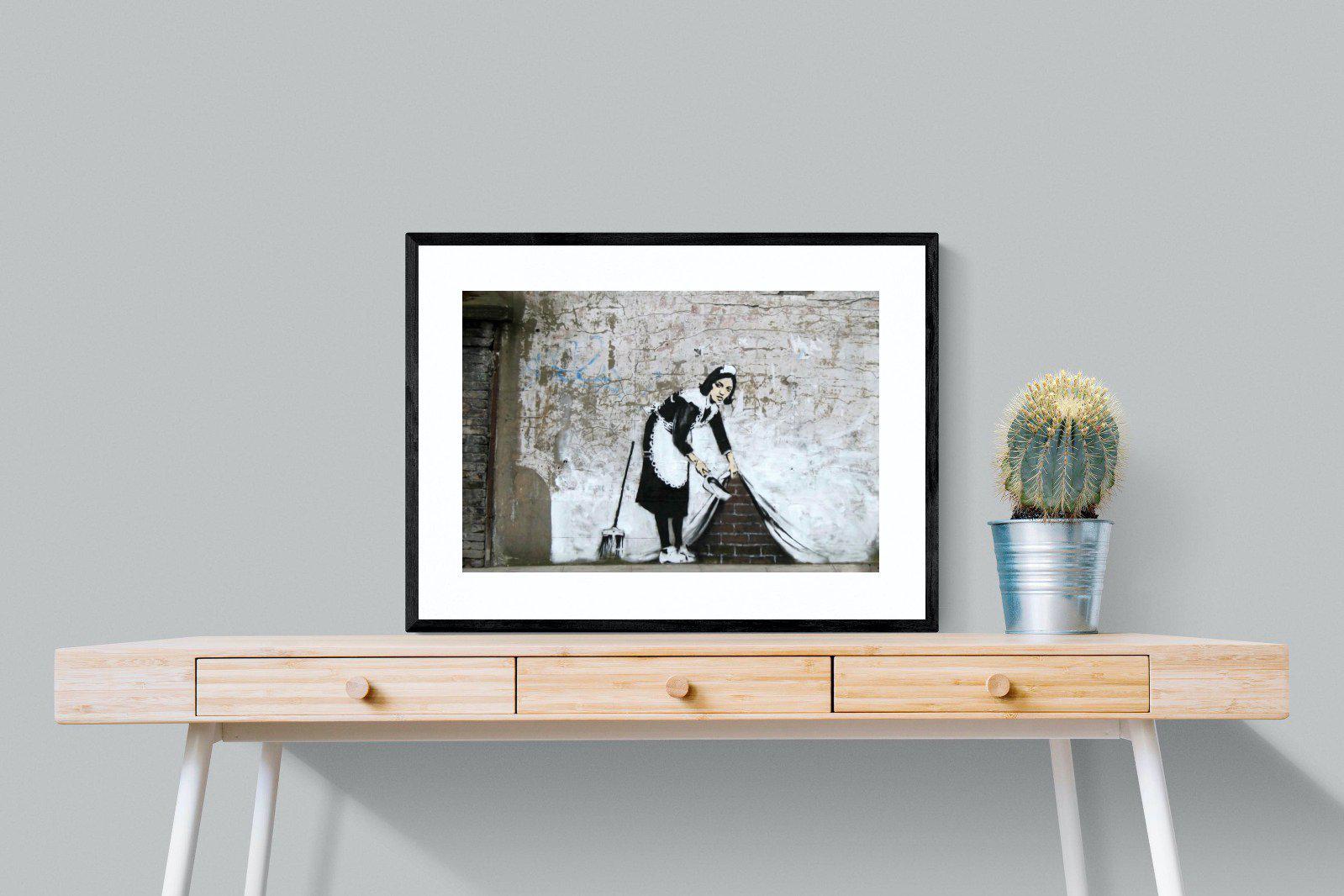 French Maid-Wall_Art-80 x 60cm-Framed Print-Black-Pixalot