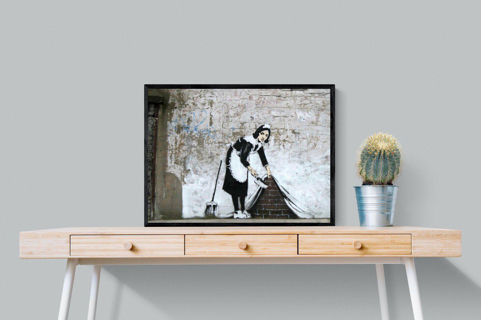 French Maid-Wall_Art-80 x 60cm-Mounted Canvas-Black-Pixalot