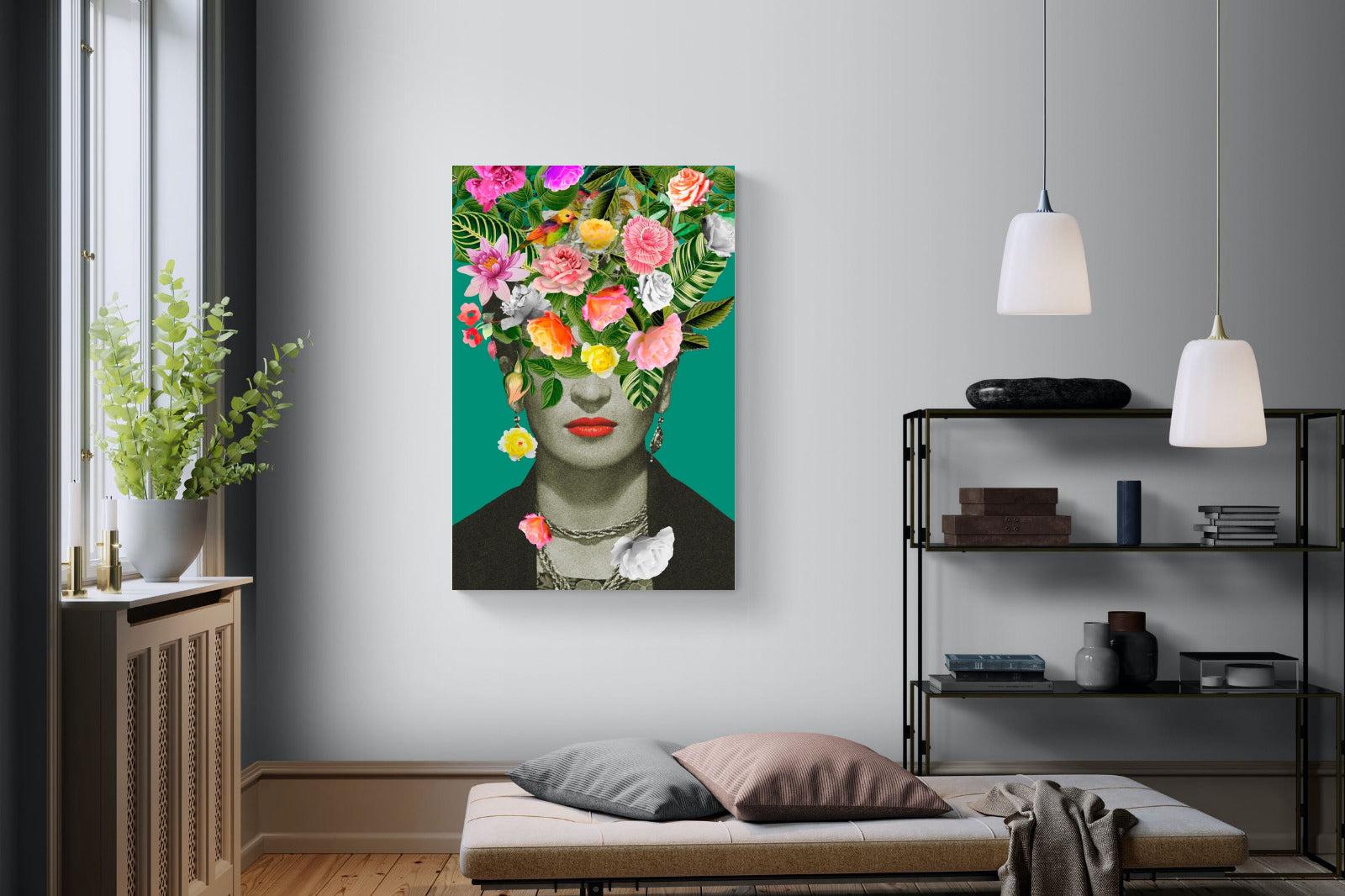 Frida Floral-Wall_Art-100 x 150cm-Mounted Canvas-No Frame-Pixalot