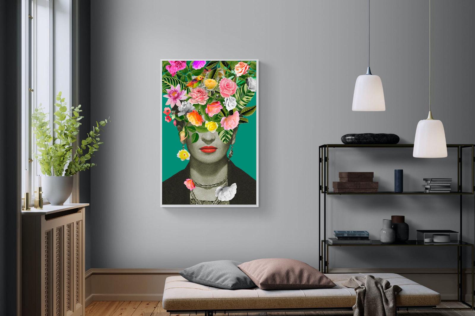 Frida Floral-Wall_Art-100 x 150cm-Mounted Canvas-White-Pixalot