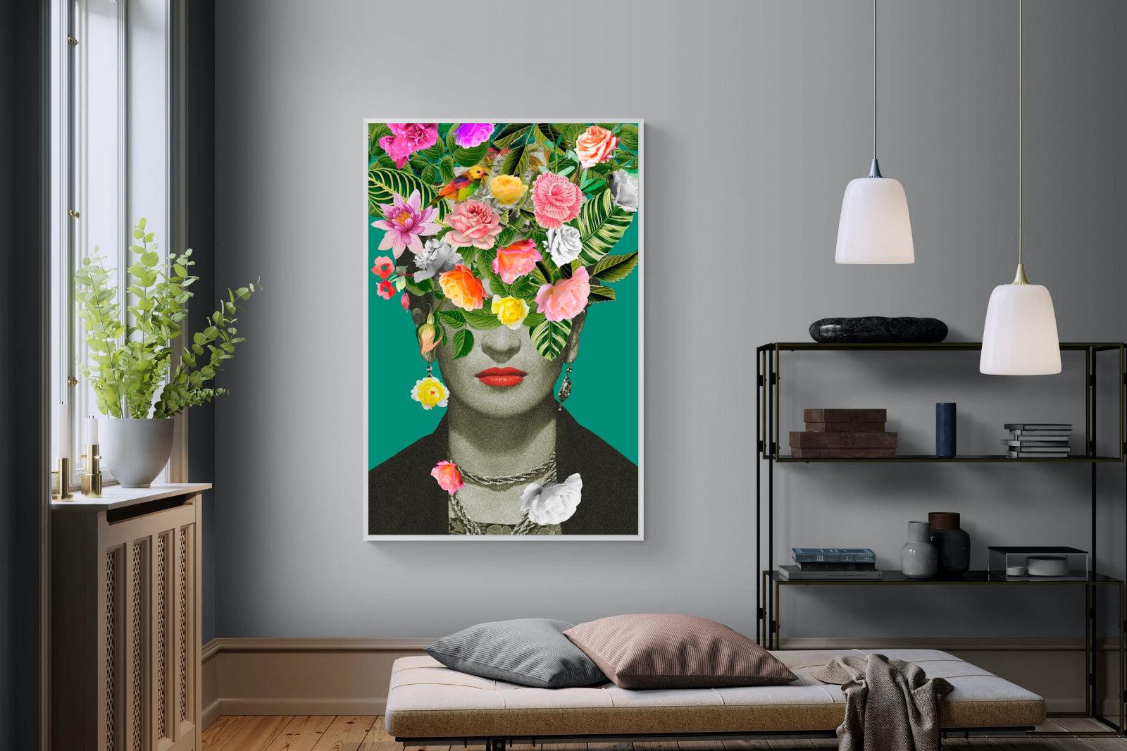 Frida Floral-Wall_Art-120 x 180cm-Mounted Canvas-White-Pixalot