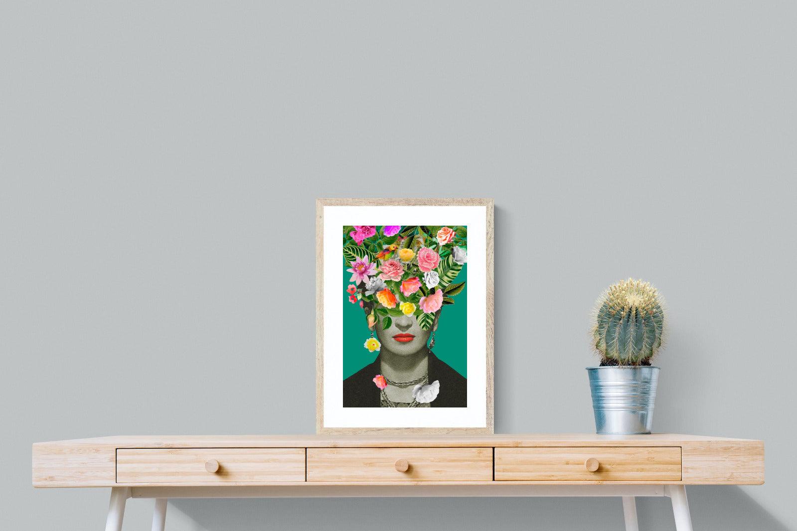 Frida Floral-Wall_Art-45 x 60cm-Framed Print-Wood-Pixalot