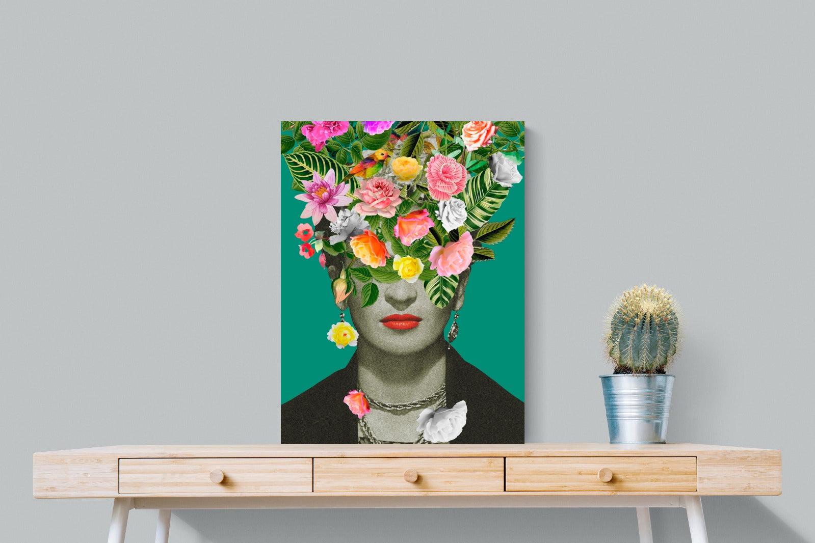 Frida Floral-Wall_Art-60 x 80cm-Mounted Canvas-No Frame-Pixalot
