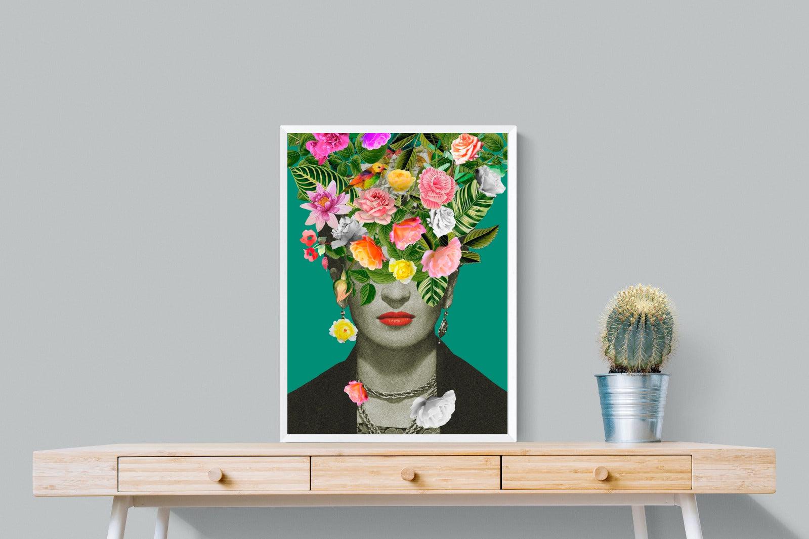 Frida Floral-Wall_Art-60 x 80cm-Mounted Canvas-White-Pixalot