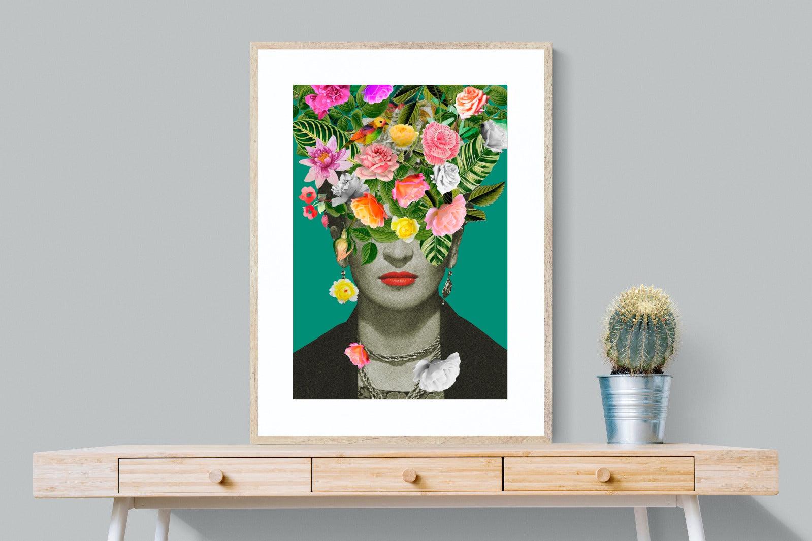 Frida Floral-Wall_Art-75 x 100cm-Framed Print-Wood-Pixalot