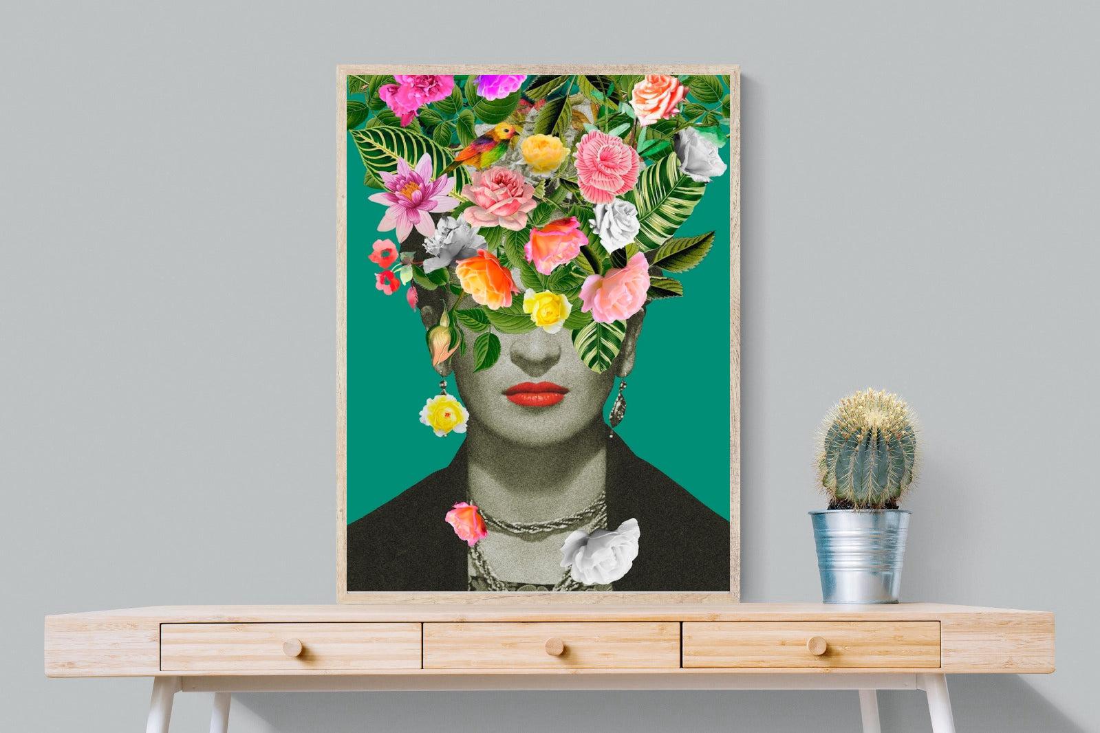Frida Floral-Wall_Art-75 x 100cm-Mounted Canvas-Wood-Pixalot