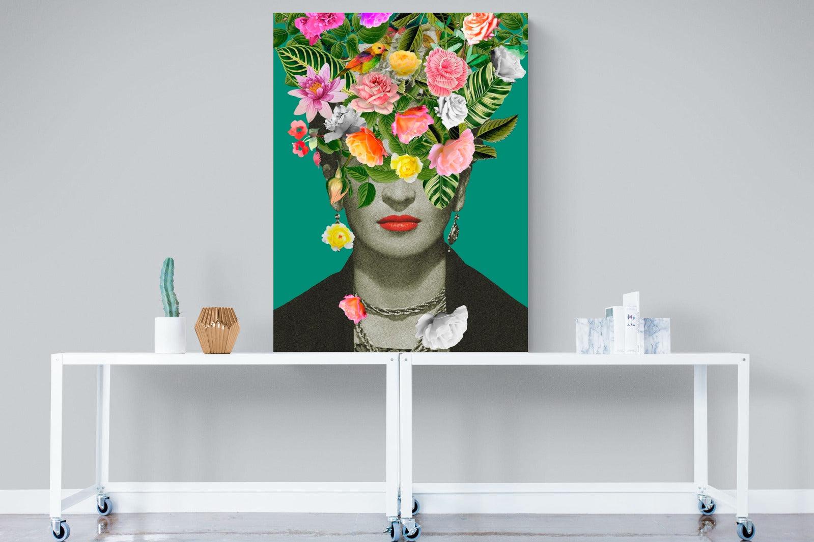 Frida Floral-Wall_Art-90 x 120cm-Mounted Canvas-No Frame-Pixalot