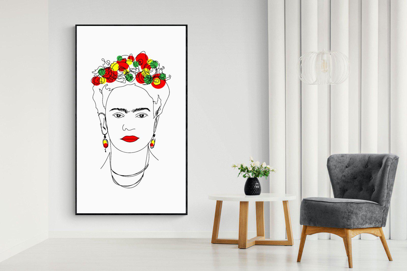 Frida Kahlo-Wall_Art-130 x 220cm-Mounted Canvas-Black-Pixalot