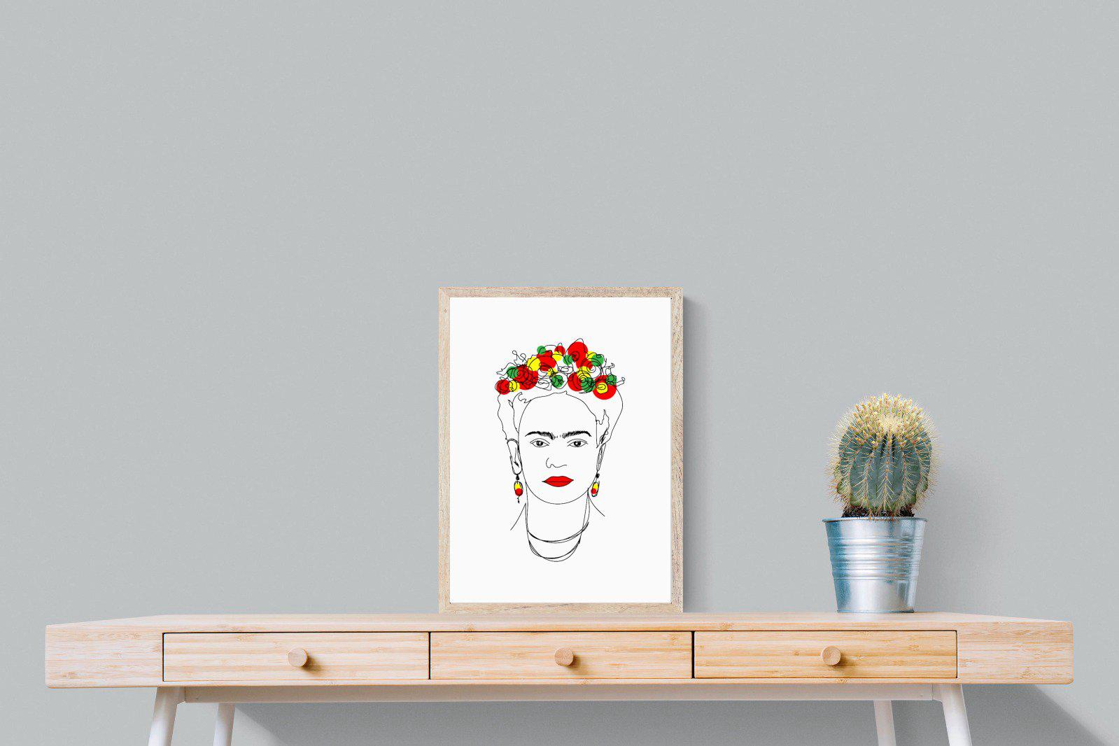 Frida Kahlo-Wall_Art-45 x 60cm-Mounted Canvas-Wood-Pixalot