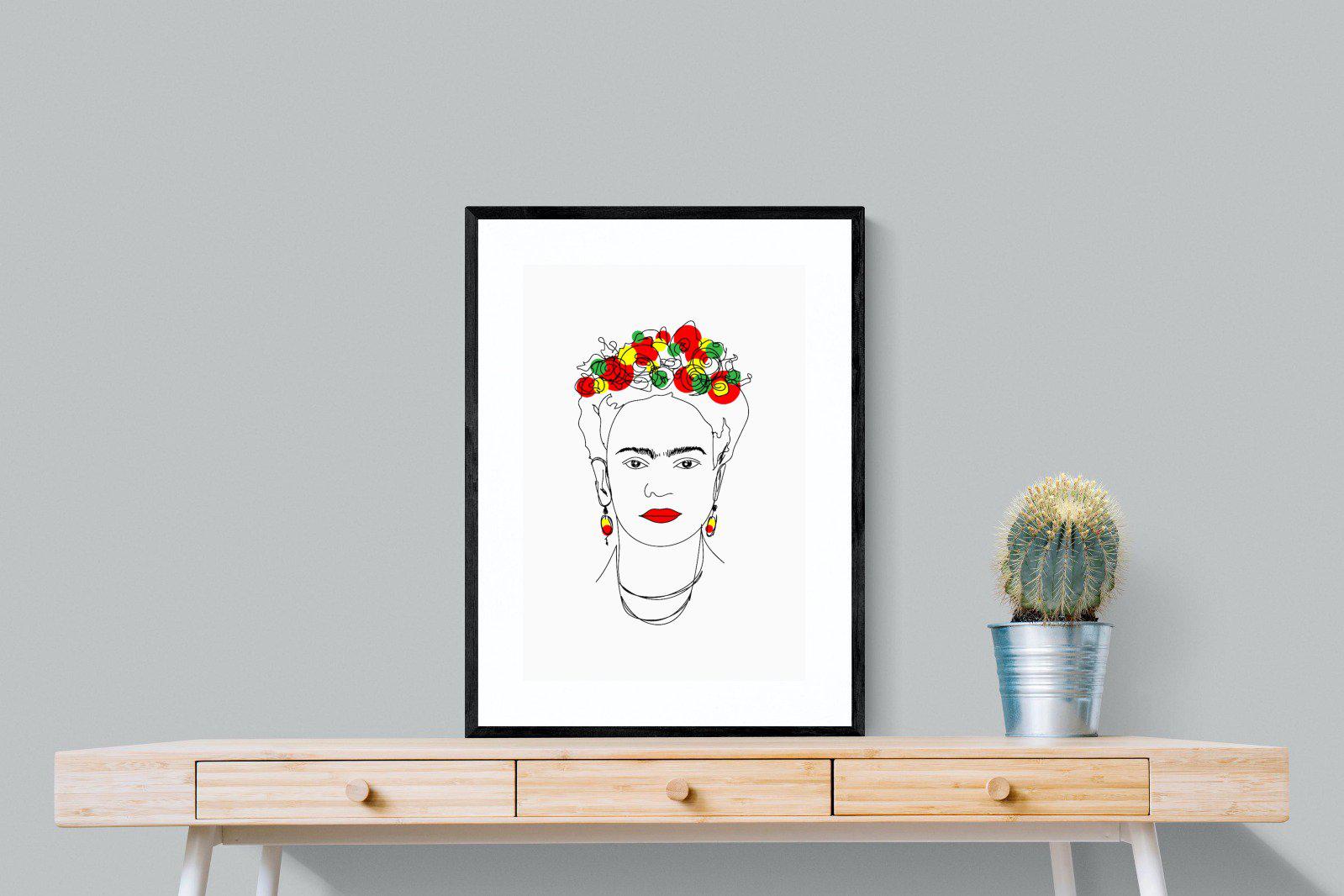 Frida Kahlo-Wall_Art-60 x 80cm-Framed Print-Black-Pixalot