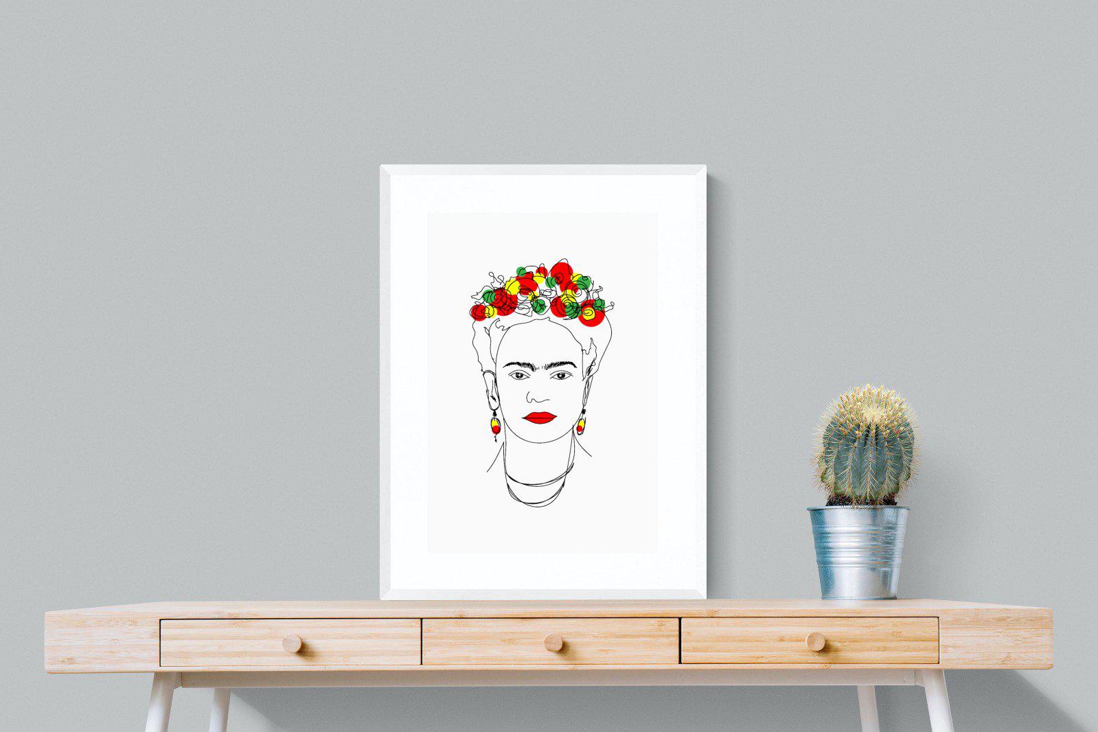 Frida Kahlo-Wall_Art-60 x 80cm-Framed Print-White-Pixalot