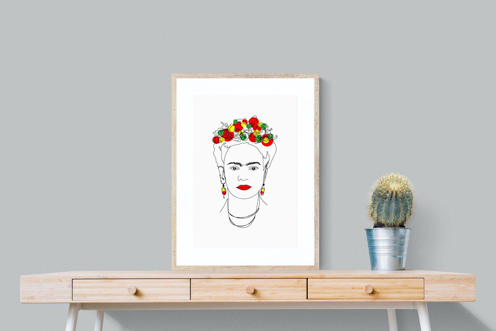 Frida Kahlo-Wall_Art-60 x 80cm-Framed Print-Wood-Pixalot