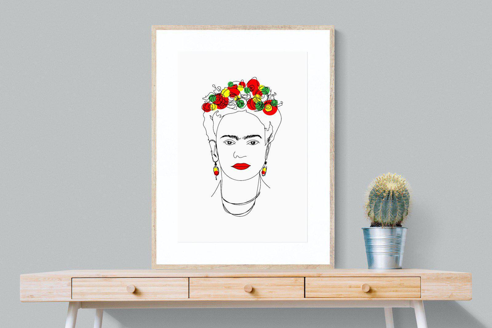 Frida Kahlo-Wall_Art-75 x 100cm-Framed Print-Wood-Pixalot