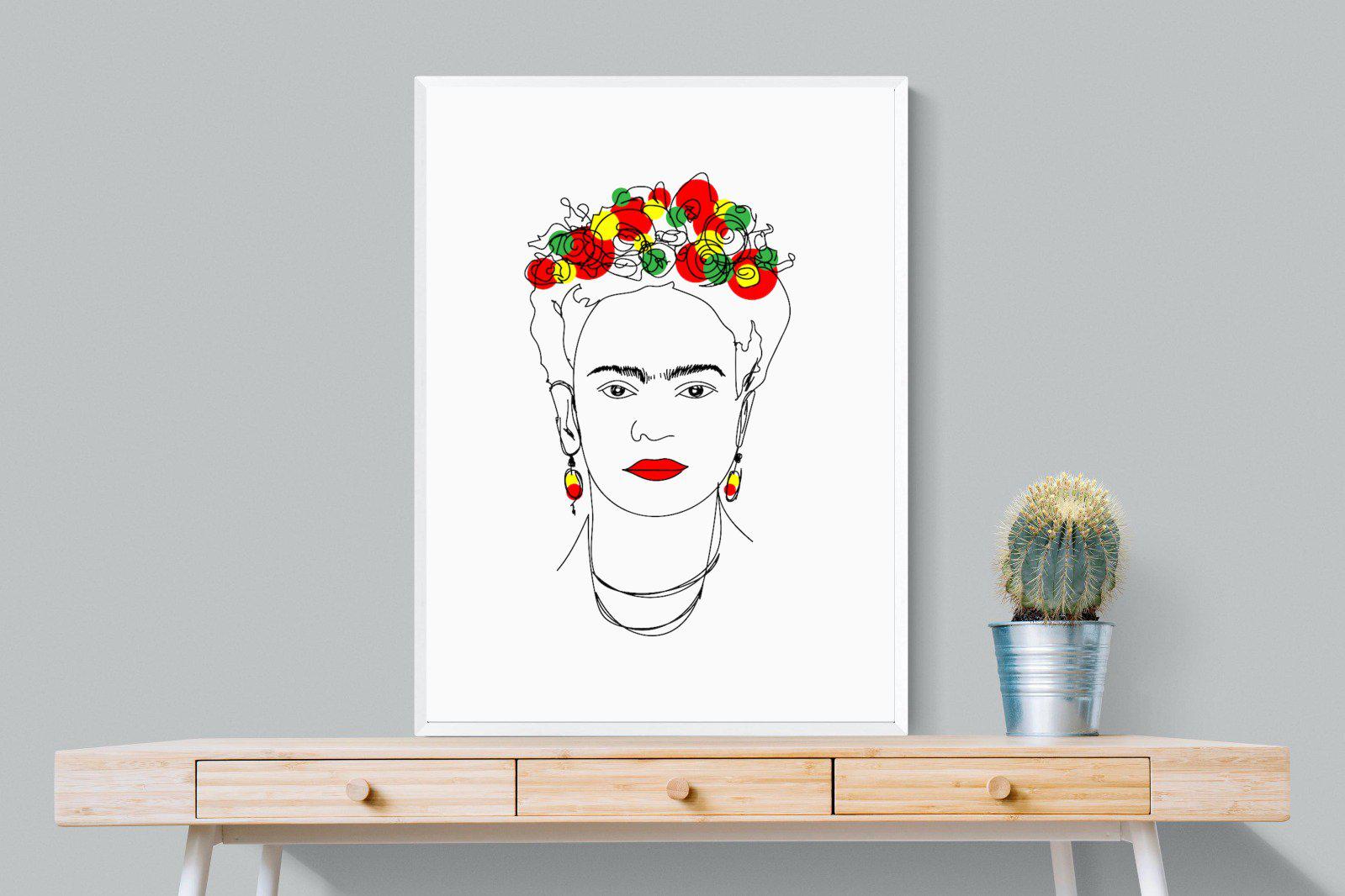 Frida Kahlo-Wall_Art-75 x 100cm-Mounted Canvas-White-Pixalot