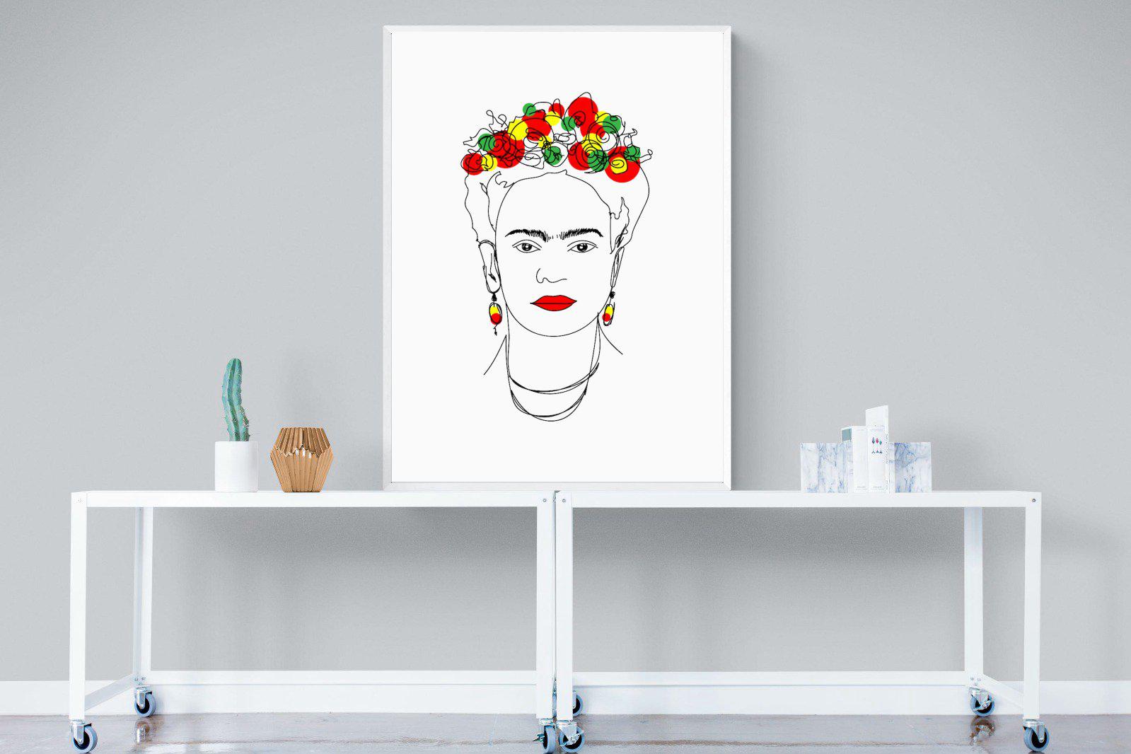 Frida Kahlo-Wall_Art-90 x 120cm-Mounted Canvas-White-Pixalot