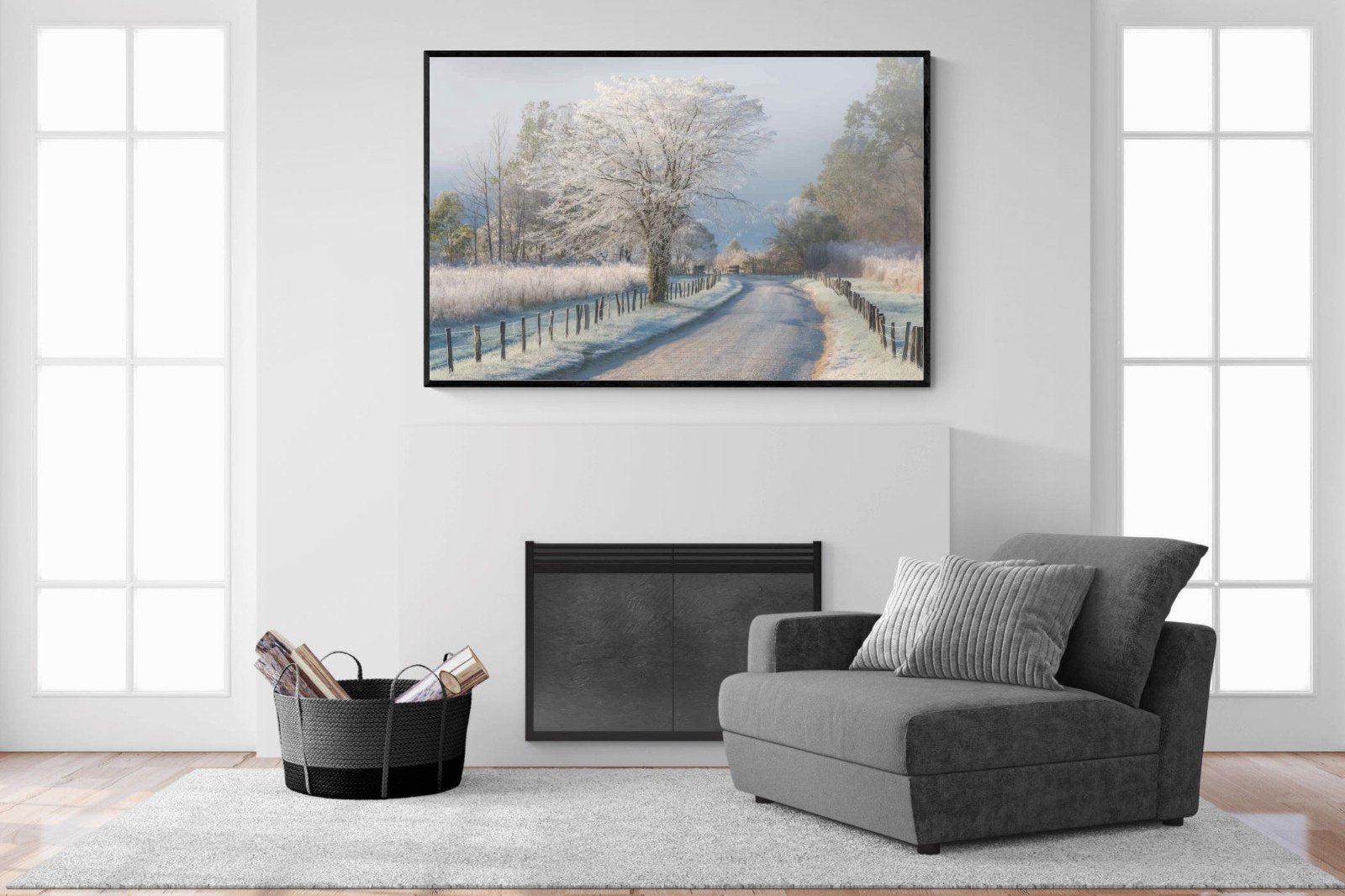 Frosty-Wall_Art-150 x 100cm-Mounted Canvas-Black-Pixalot