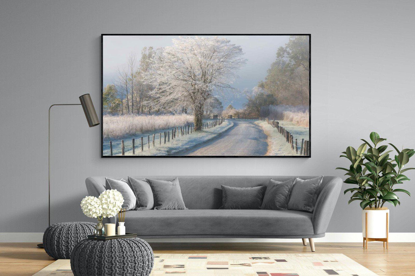 Frosty-Wall_Art-220 x 130cm-Mounted Canvas-Black-Pixalot