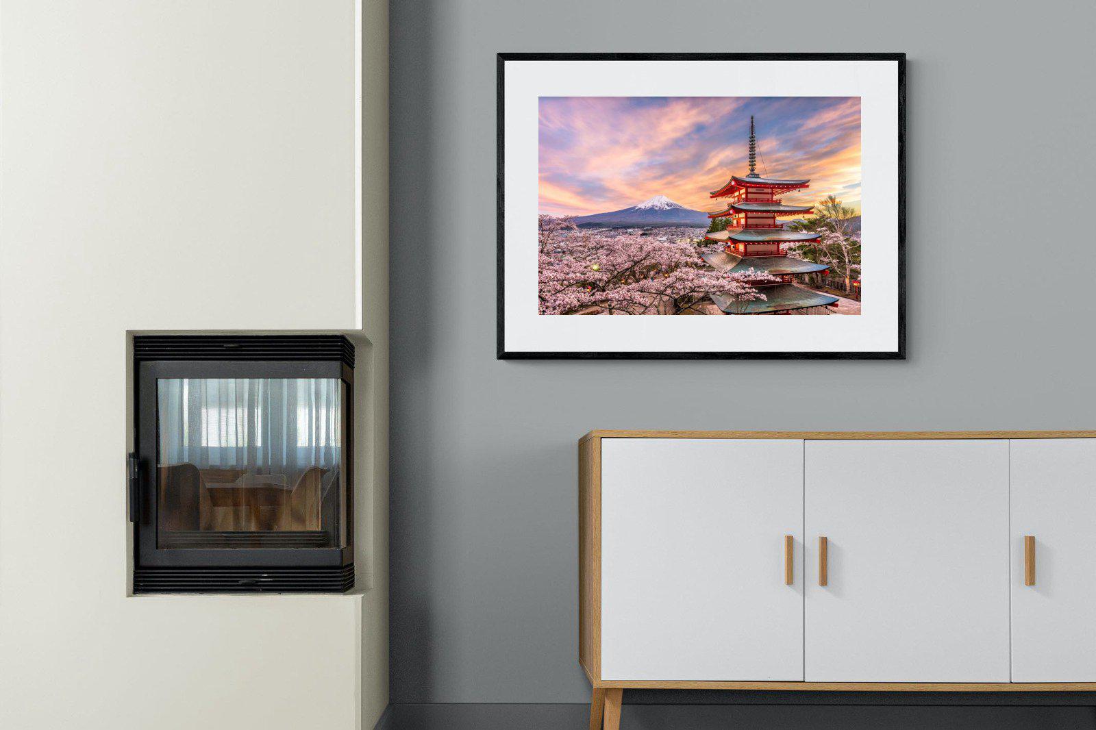 Fuji-Wall_Art-100 x 75cm-Framed Print-Black-Pixalot