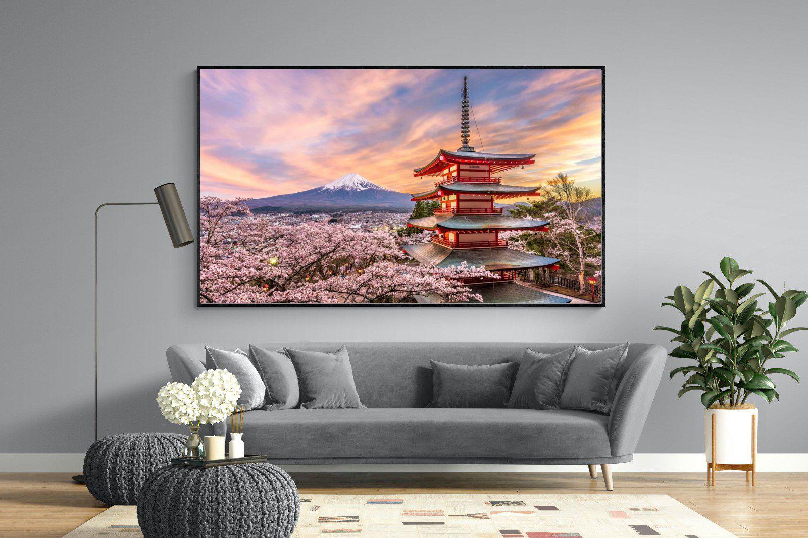 Fuji-Wall_Art-220 x 130cm-Mounted Canvas-Black-Pixalot