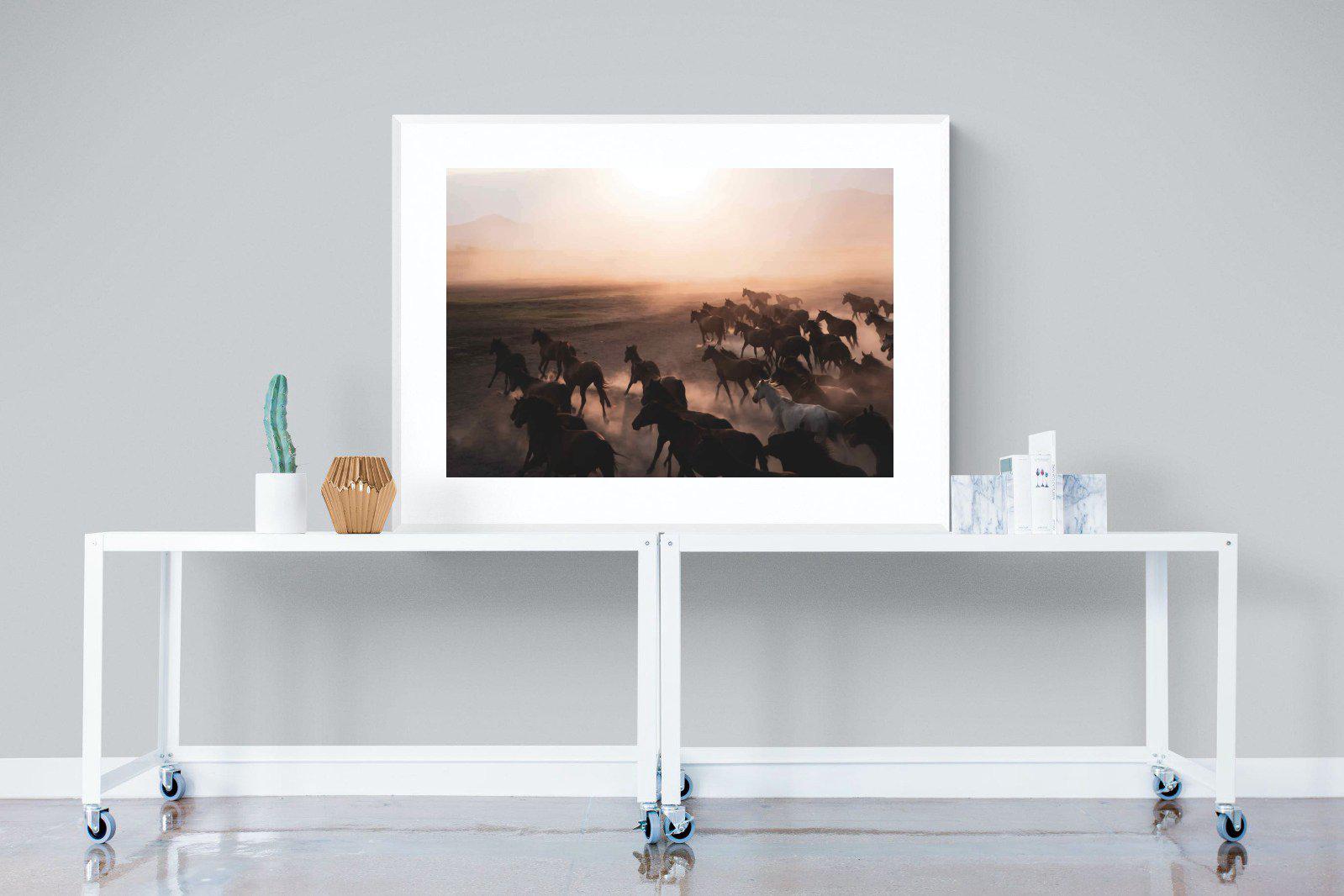 Gallop-Wall_Art-120 x 90cm-Framed Print-White-Pixalot