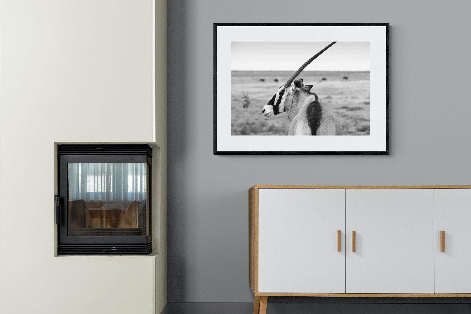 Gemsbok-Wall_Art-100 x 75cm-Framed Print-Black-Pixalot