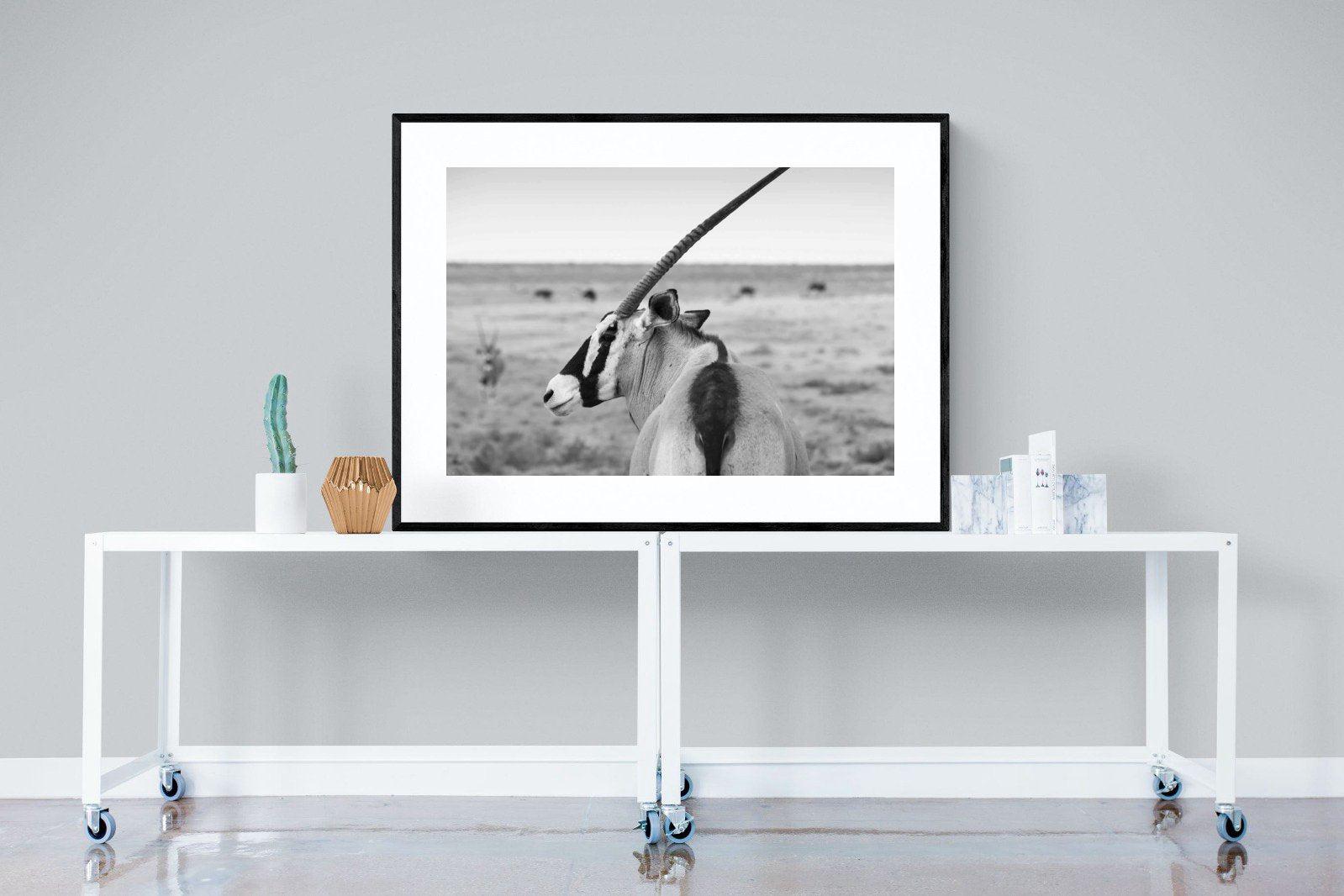 Gemsbok-Wall_Art-120 x 90cm-Framed Print-Black-Pixalot