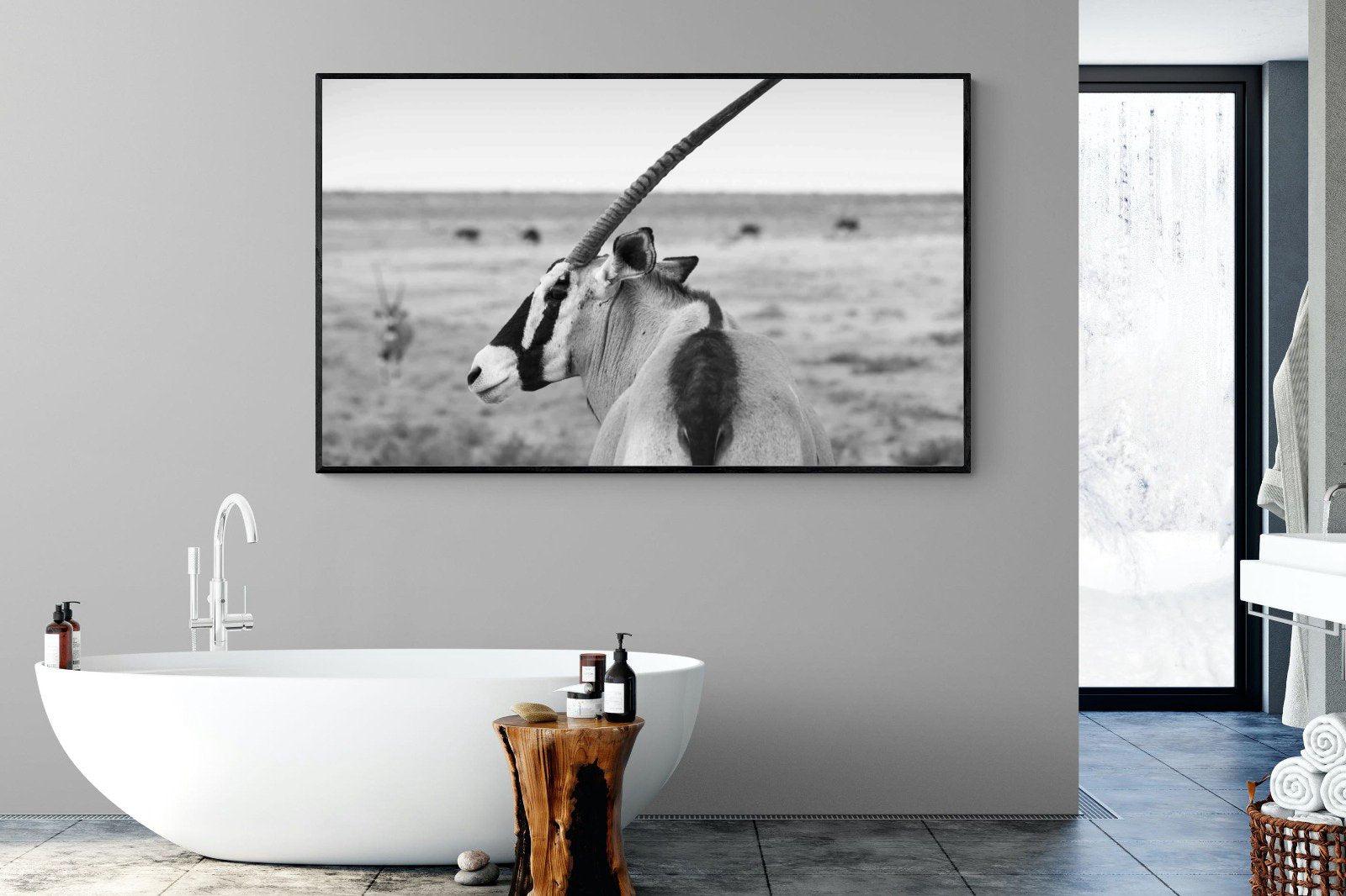 Gemsbok-Wall_Art-180 x 110cm-Mounted Canvas-Black-Pixalot