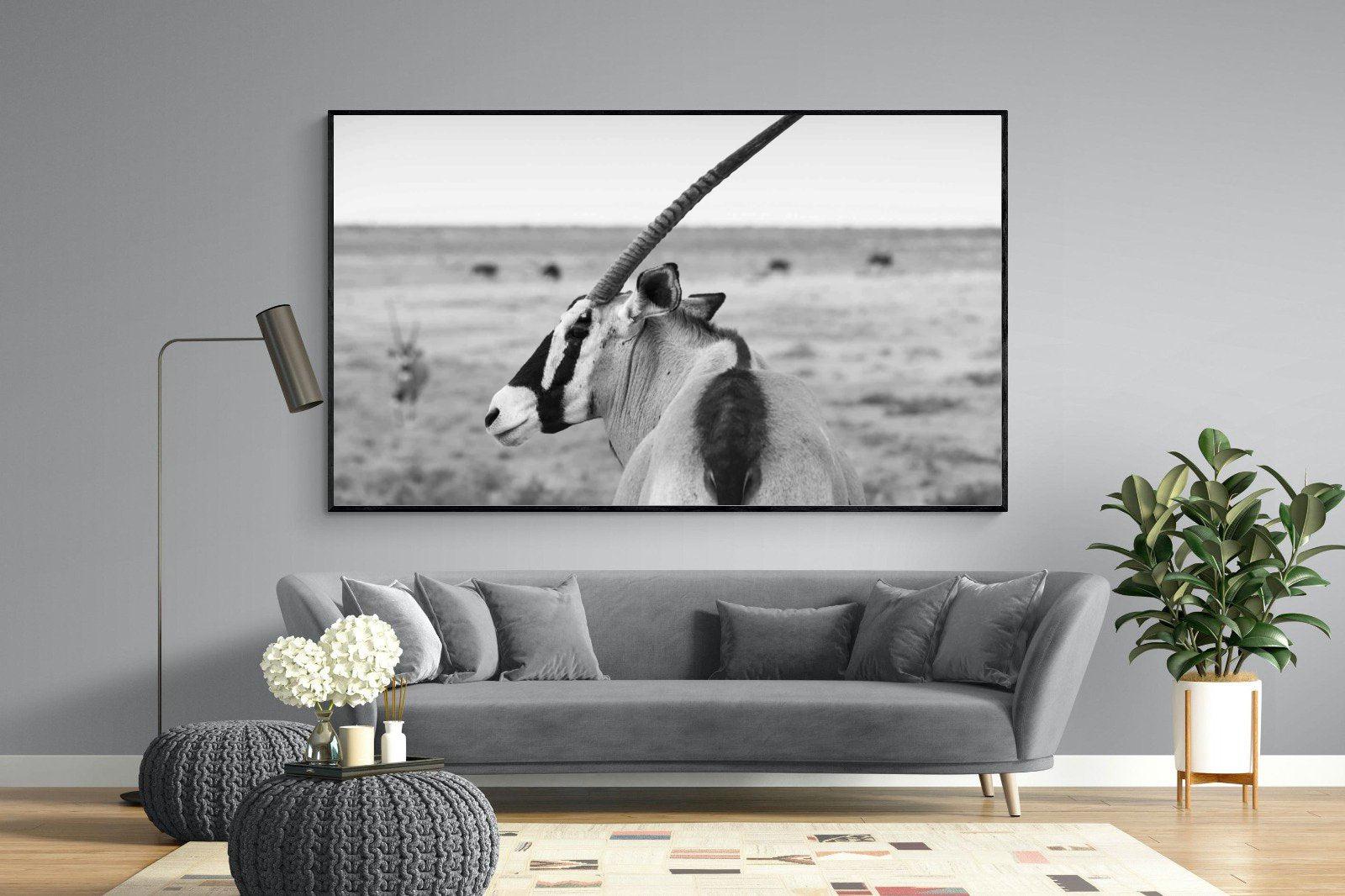 Gemsbok-Wall_Art-220 x 130cm-Mounted Canvas-Black-Pixalot