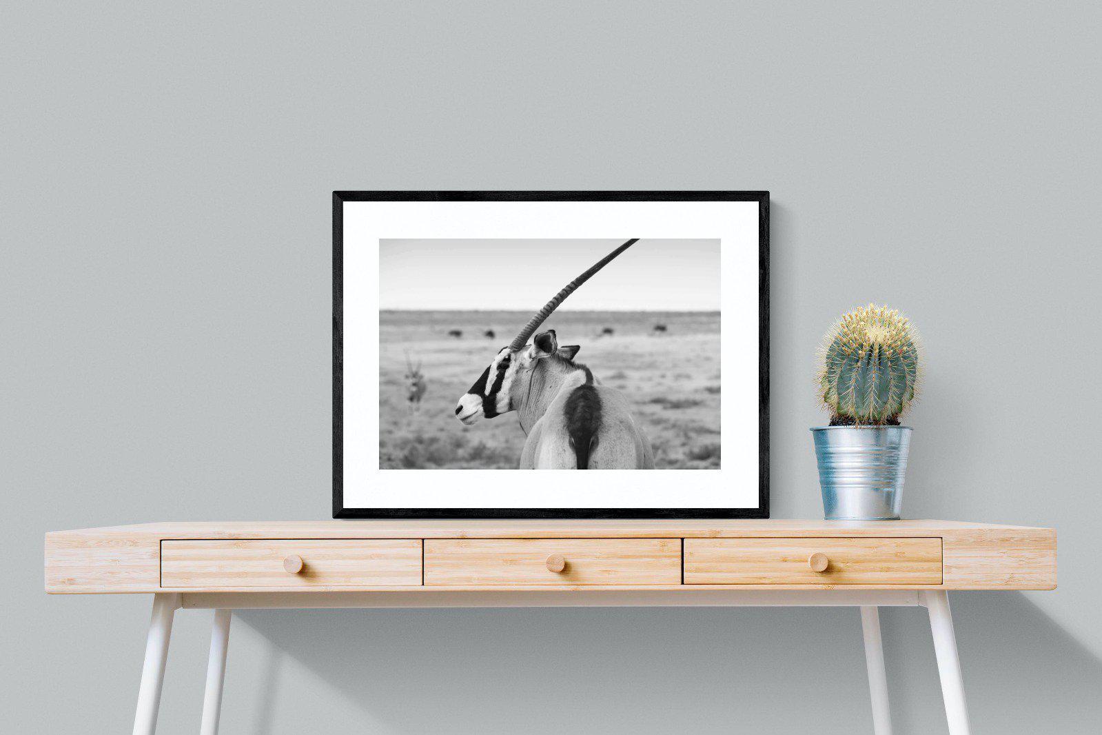 Gemsbok-Wall_Art-80 x 60cm-Framed Print-Black-Pixalot