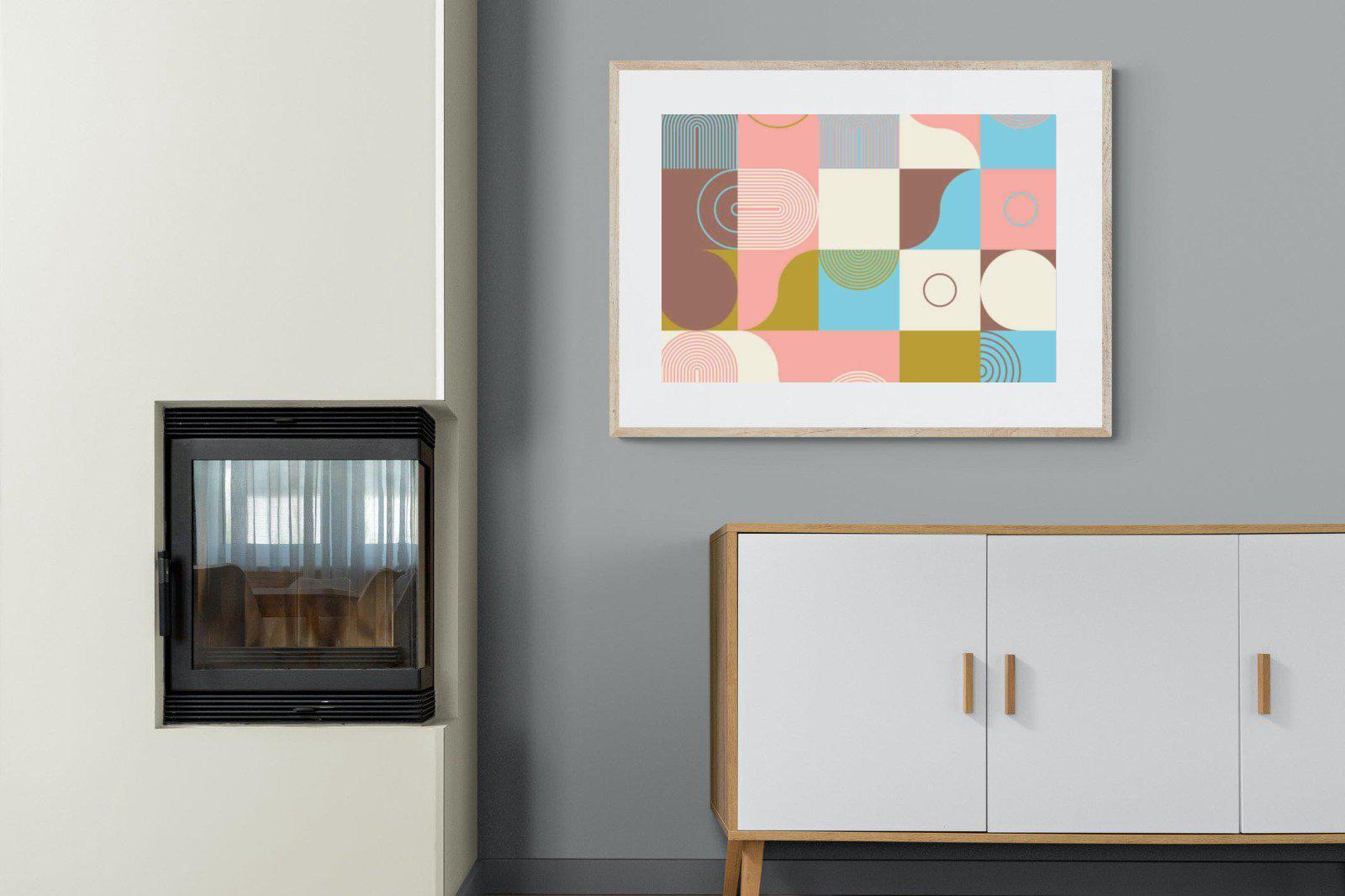 Geometric-Wall_Art-100 x 75cm-Framed Print-Wood-Pixalot