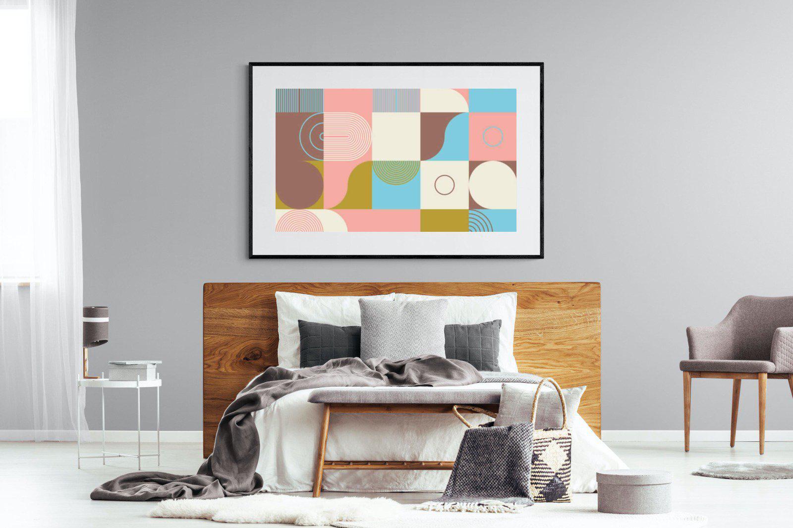 Geometric-Wall_Art-150 x 100cm-Framed Print-Black-Pixalot